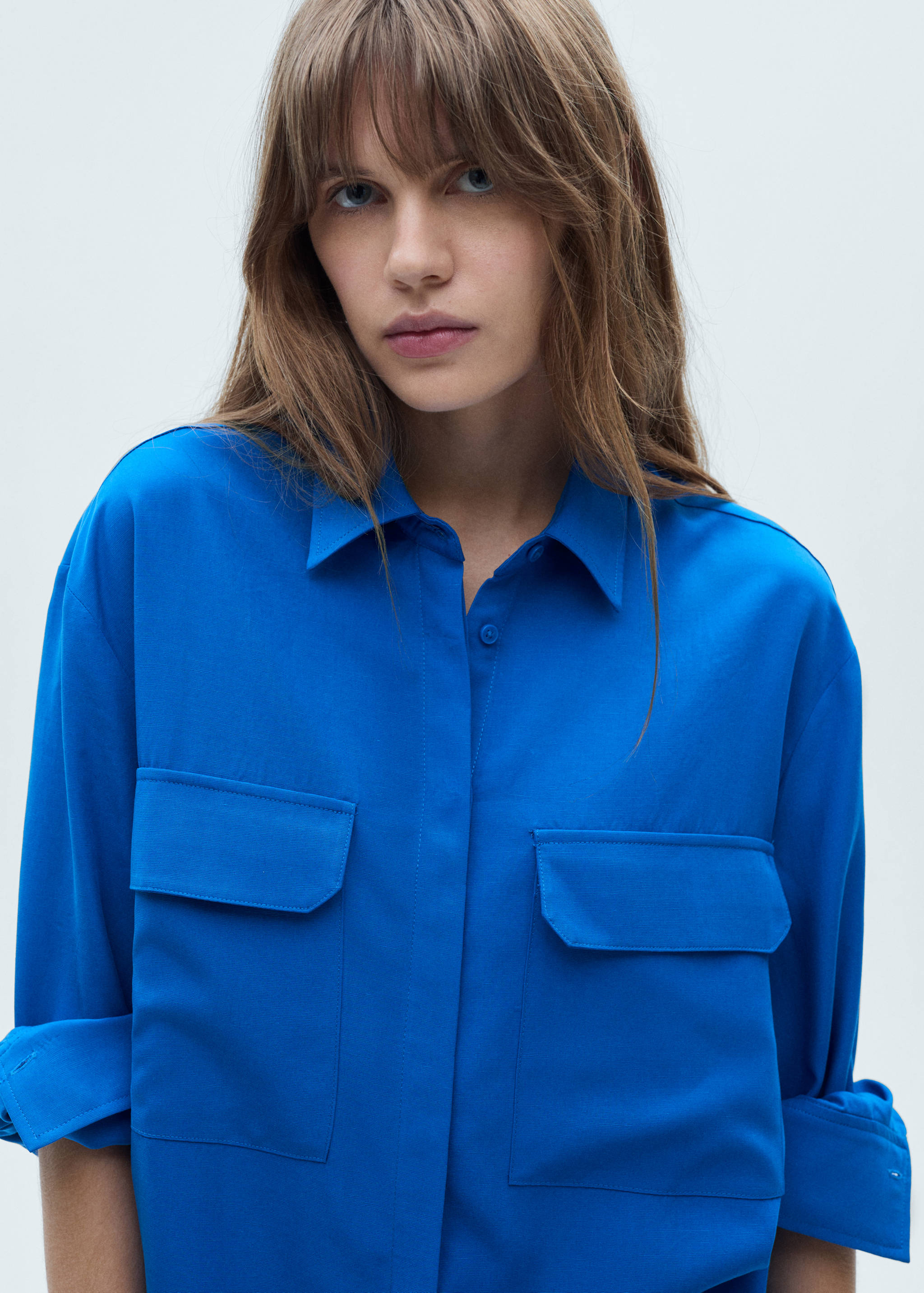 Lyocell shirt with pocket - Details of the article 1