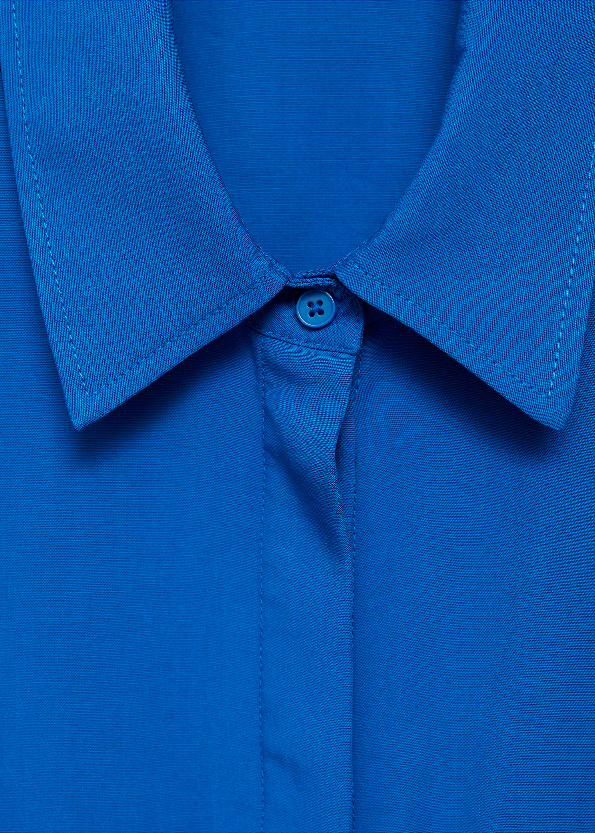 Lyocell shirt with pocket - Details of the article 8, Blue. Ref: 77004035-00.
