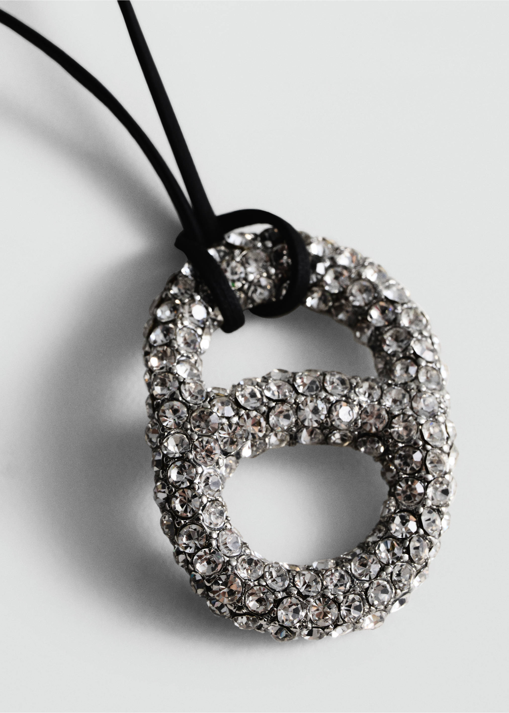 Crystal cord necklace - Medium plane, Silver. Ref: 77004053-00.