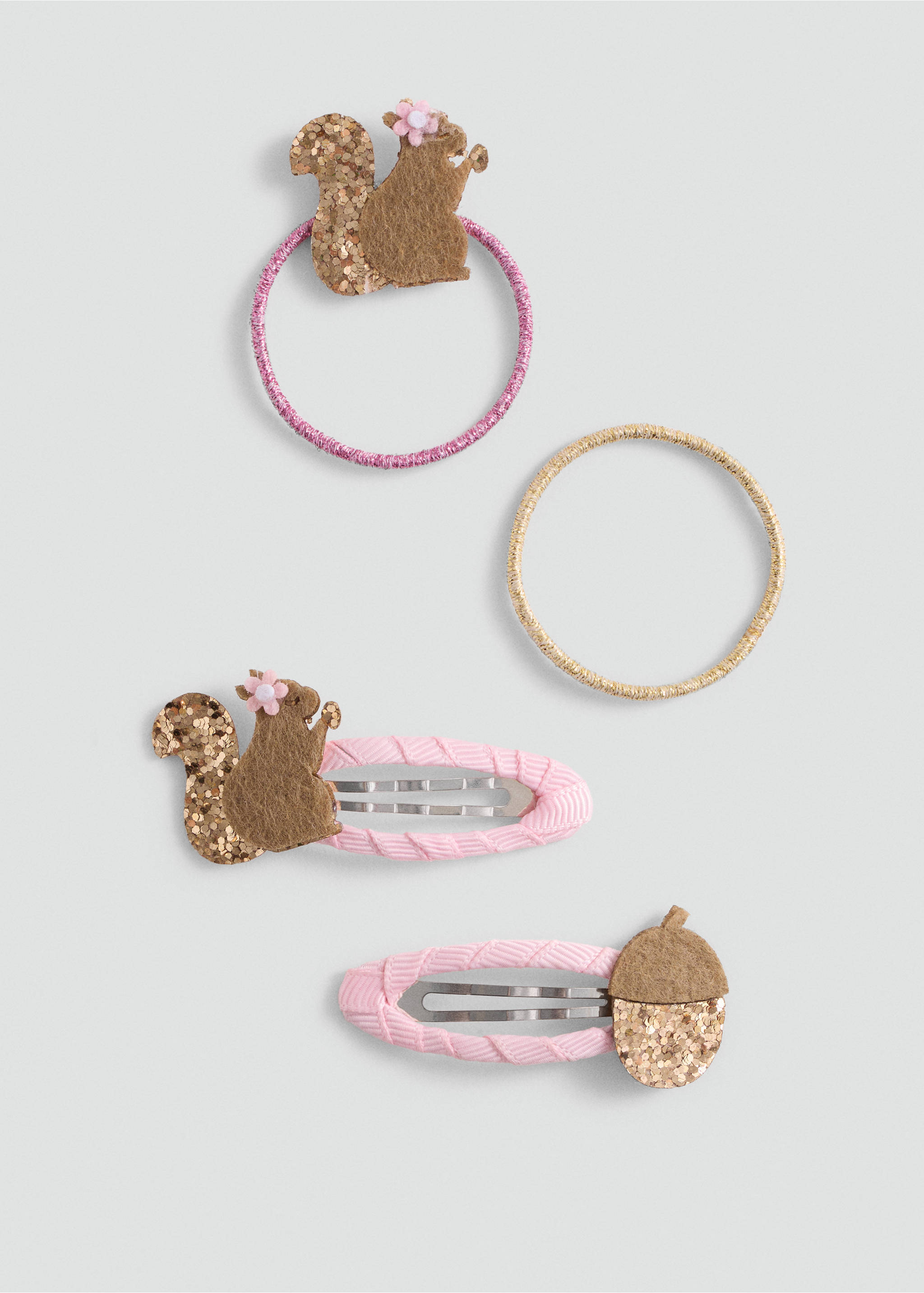 Souprava sponek a gumiček do vlasů - Zboží bez modelu, Bleděrůžová. Ref: 77004054-00.