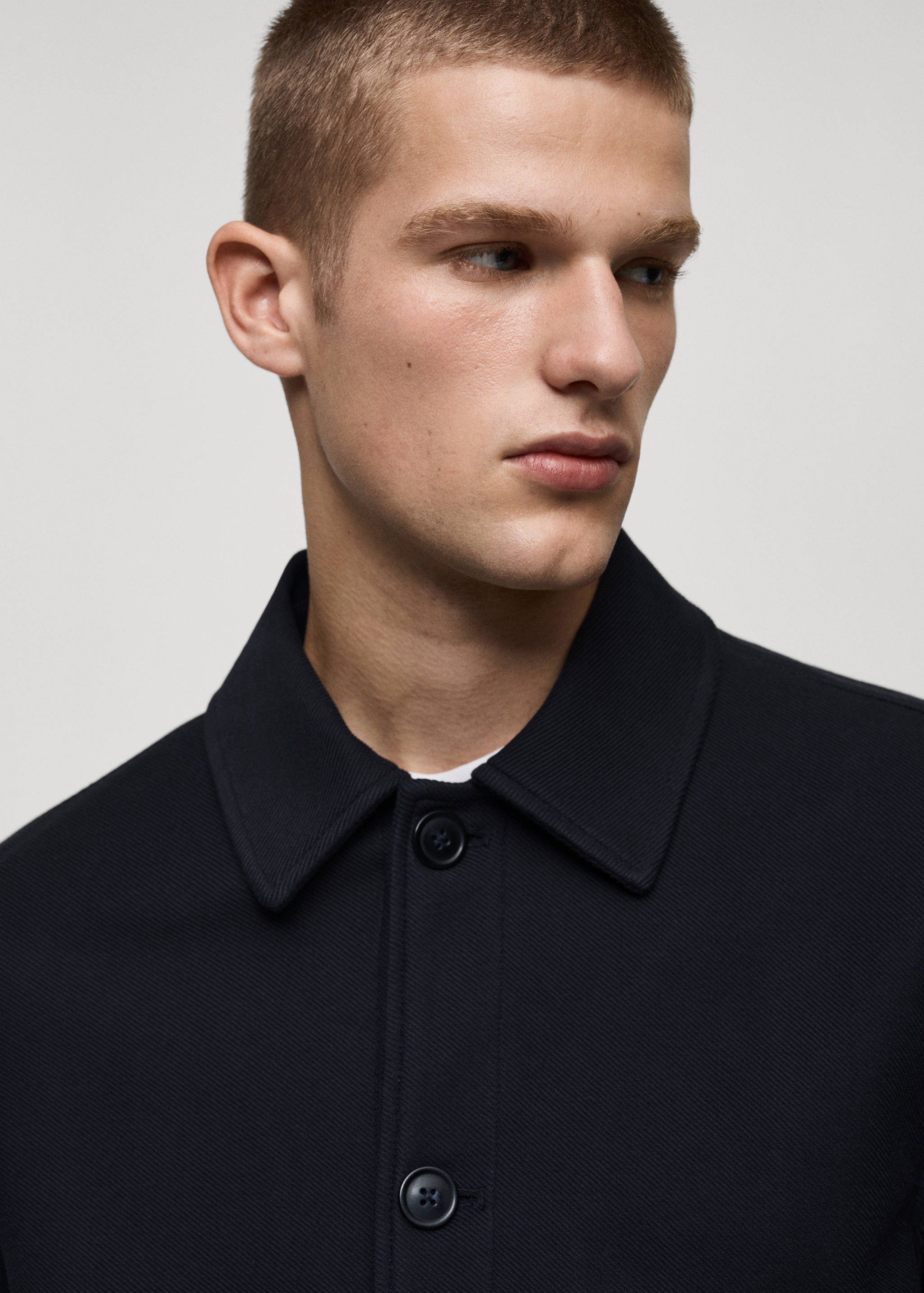 Twill cotton overshirt with pockets - Details of the article 1