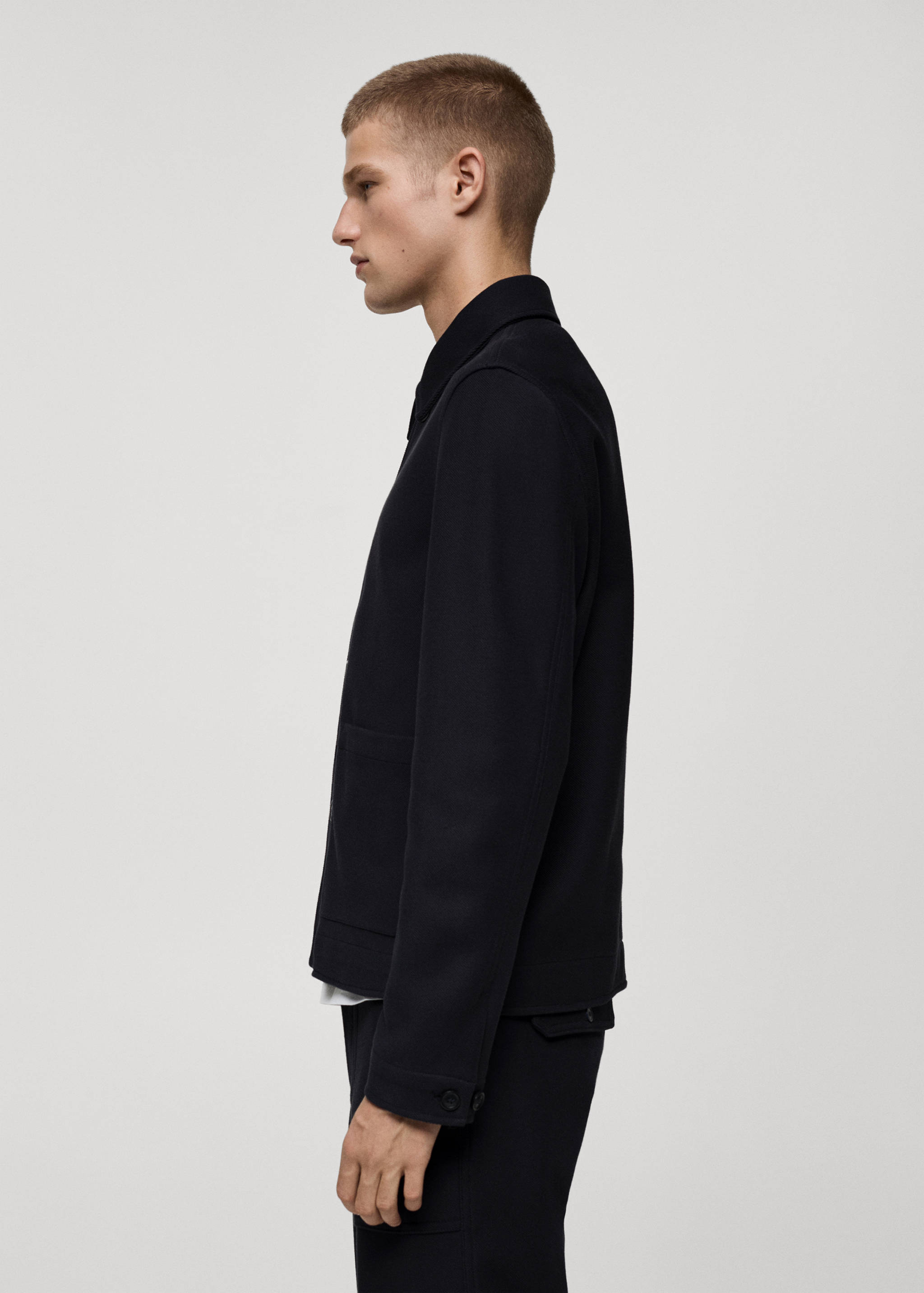 Twill cotton overshirt with pockets - Details of the article 2