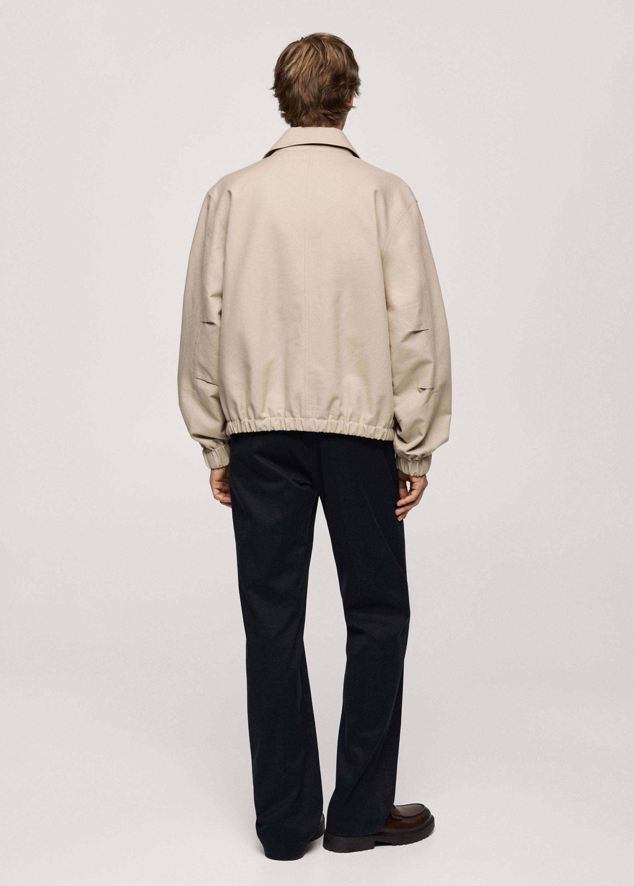 Oversized cotton jacket with pockets - Reverse of the article