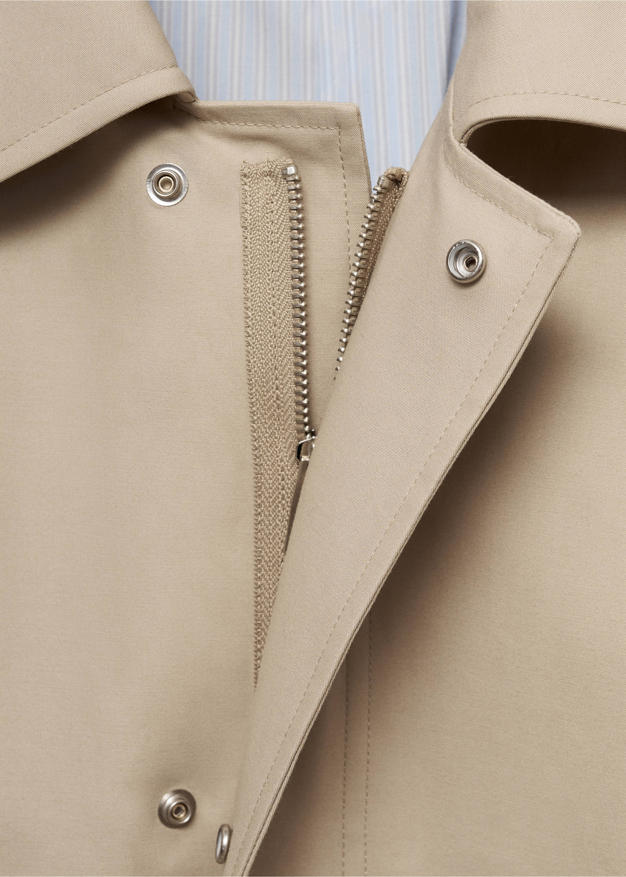 Cazadora oversize algodón bolsillos - Detalle del artículo 8, Beige. Ref: 77004443-00.