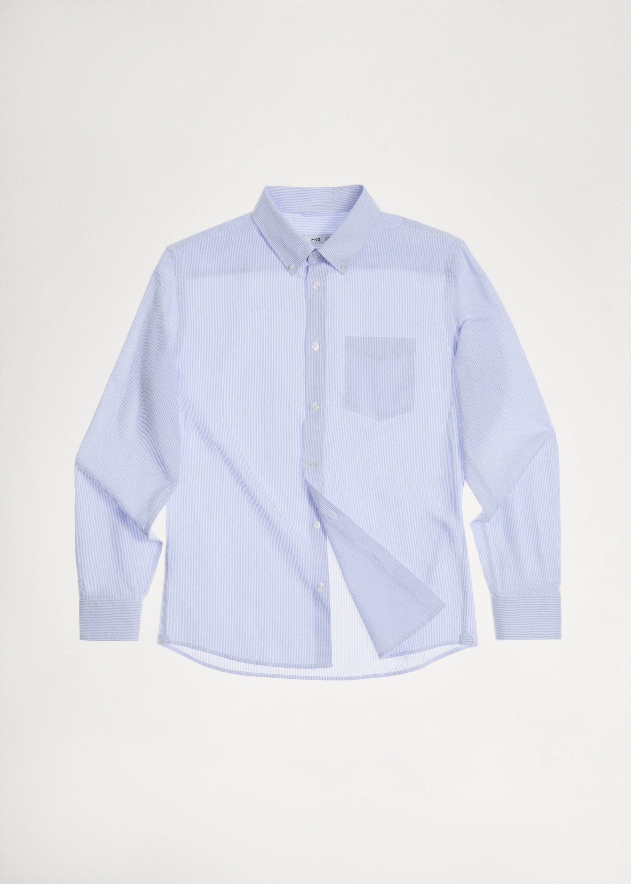 Hemd aus 100 % Baumwolle mit Kodakstreifen - Detail des Artikels 5, Dunkles Marineblau. Ref: 77004444-00.