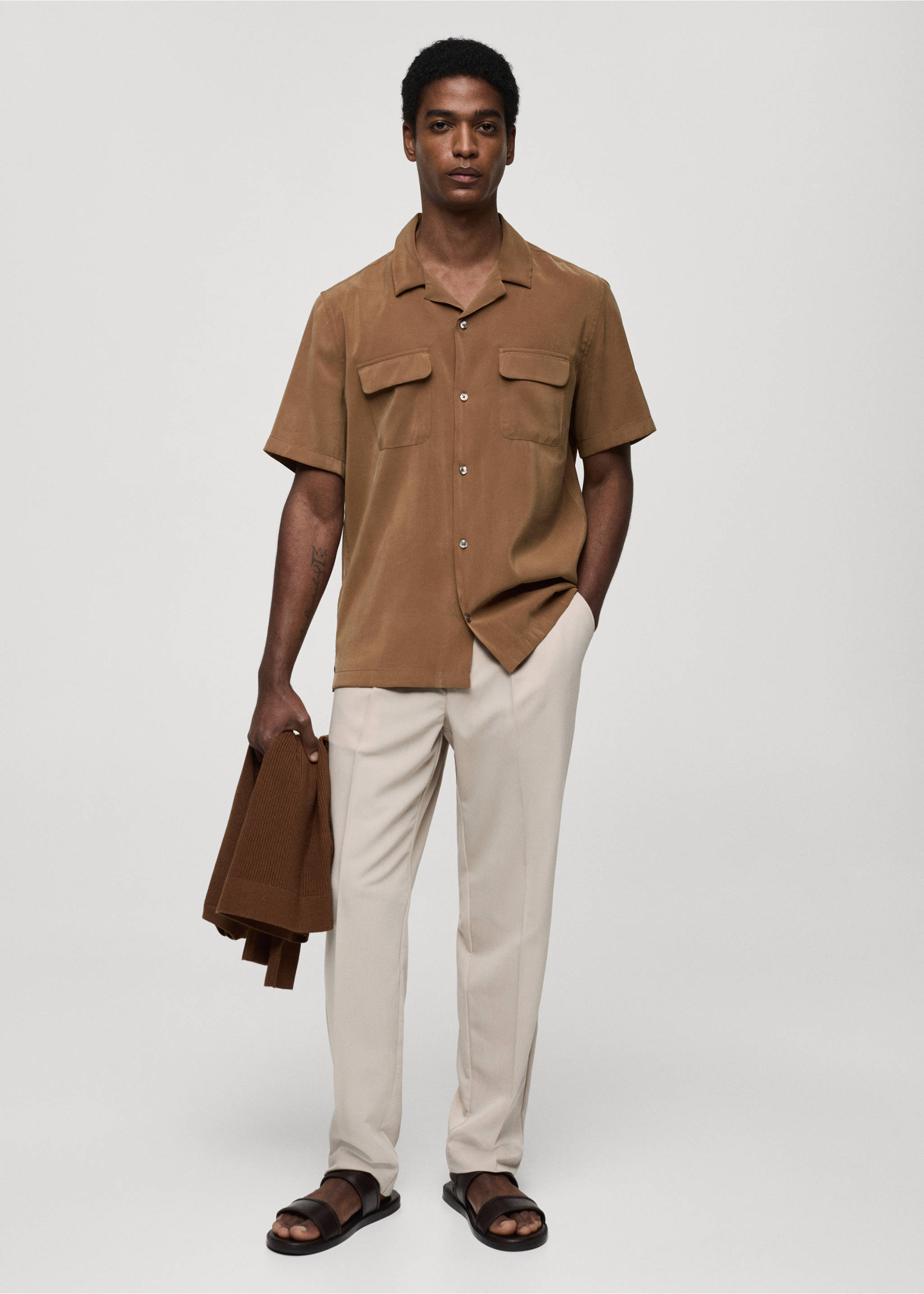 Regular-fit shirt with pockets - General plane, Burnt Orange. Ref: 77004445-00.