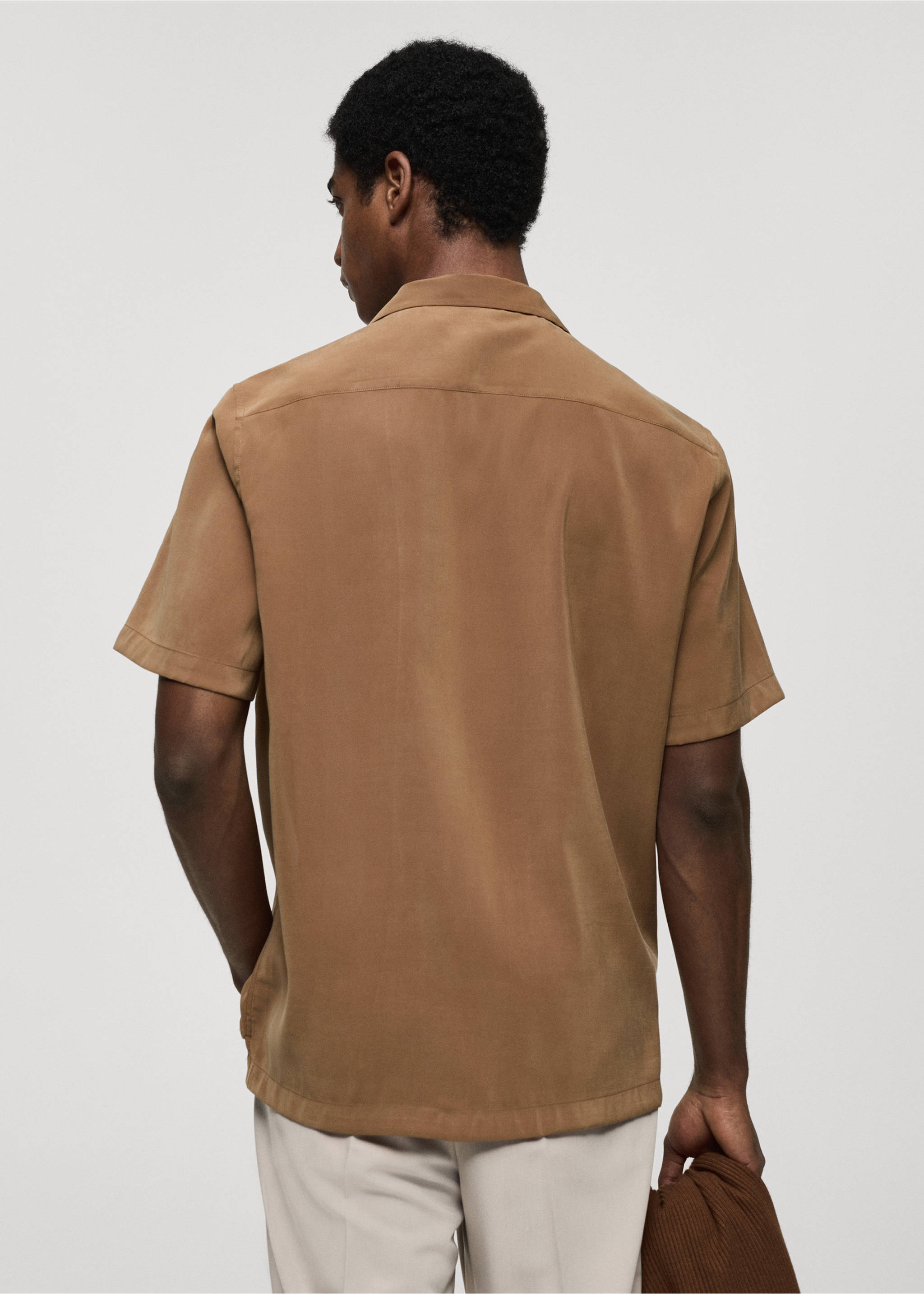 Regular-fit shirt with pockets - Reverse of the article, Burnt Orange. Ref: 77004445-00.