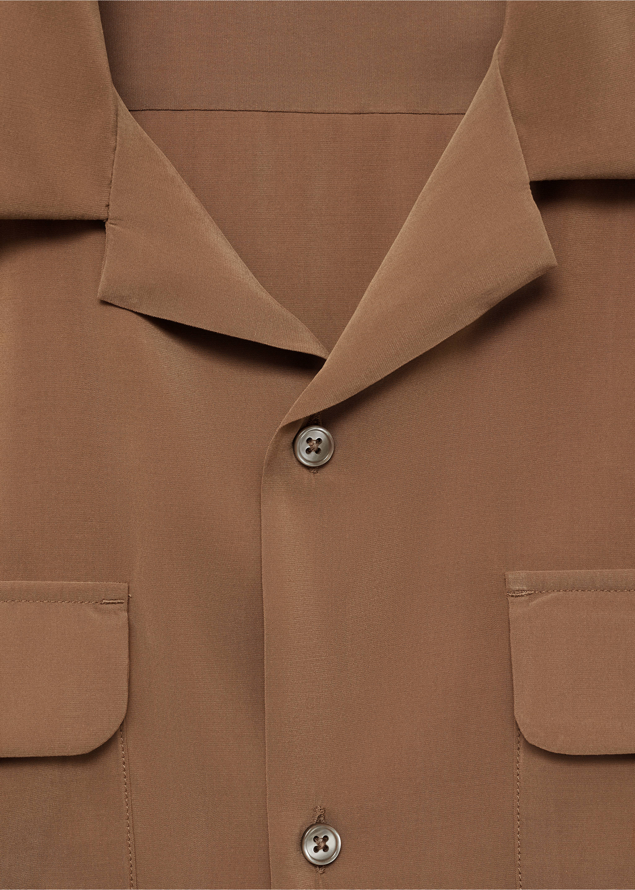 Regular-fit shirt with pockets - Details of the article 8, Burnt Orange. Ref: 77004445-00.