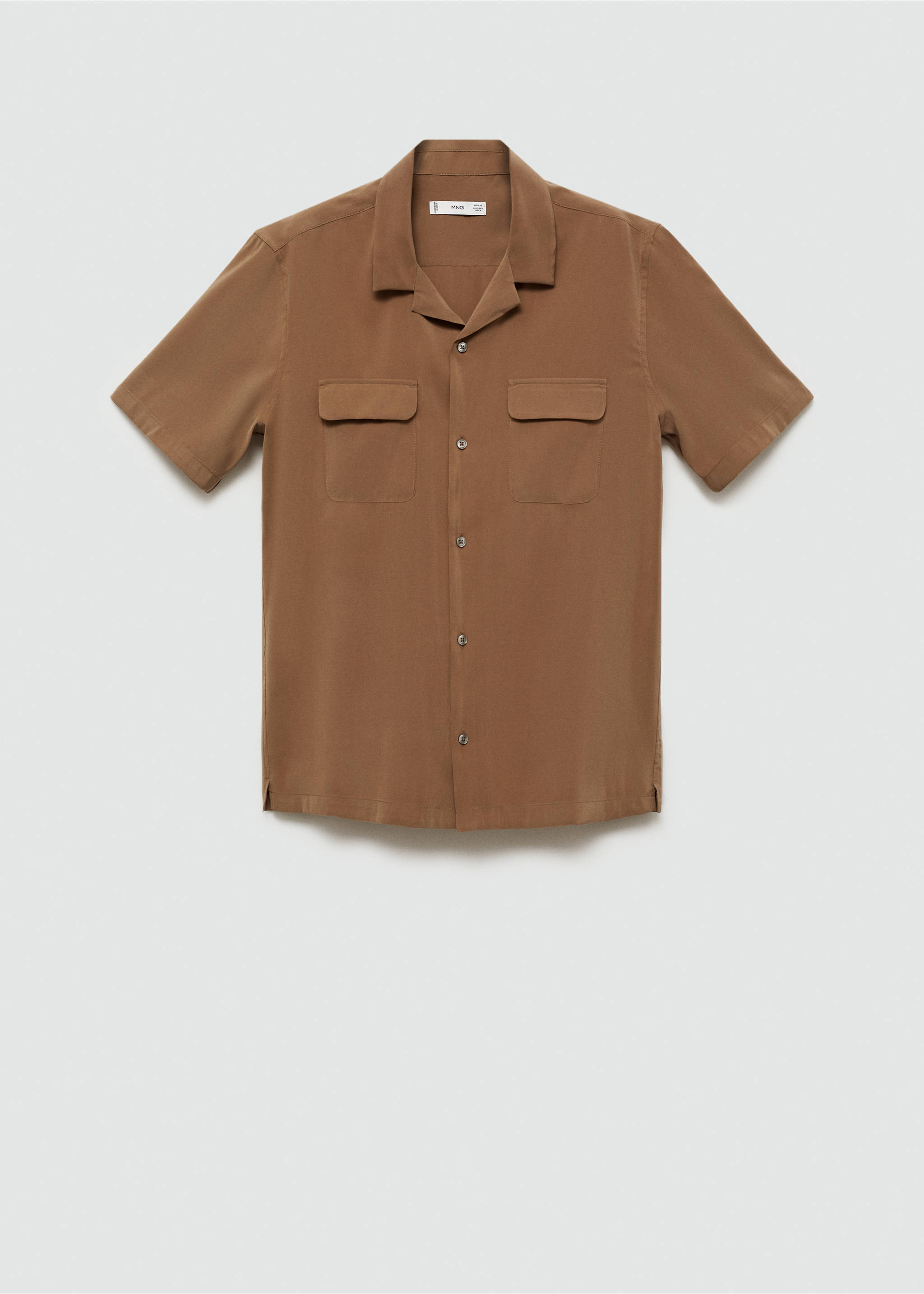 Regular-fit shirt with pockets - Article without model, Burnt Orange. Ref: 77004445-00.
