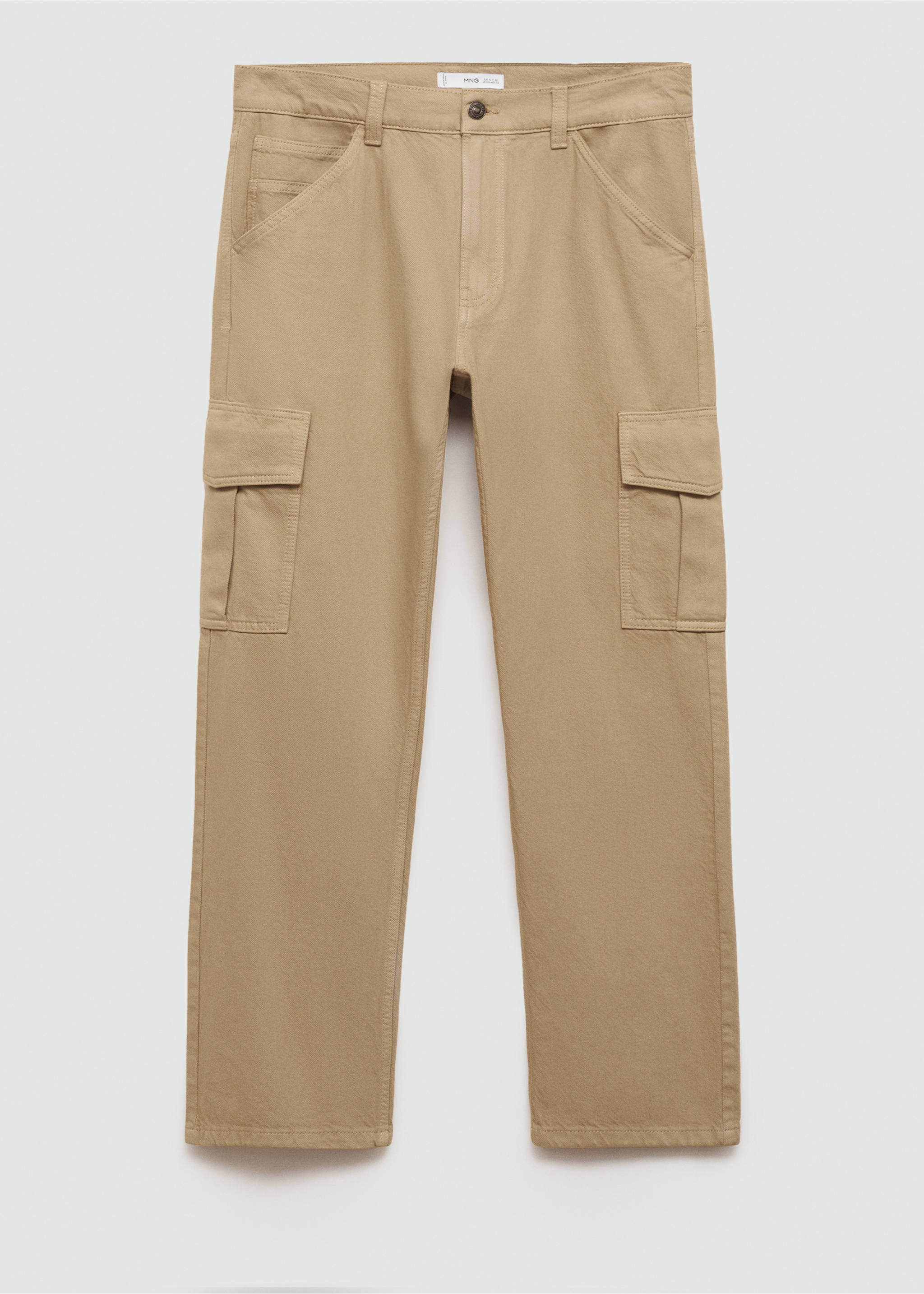 Straight-fit cargo jeans - Article without model, Khaki. Ref: 77004446-00.