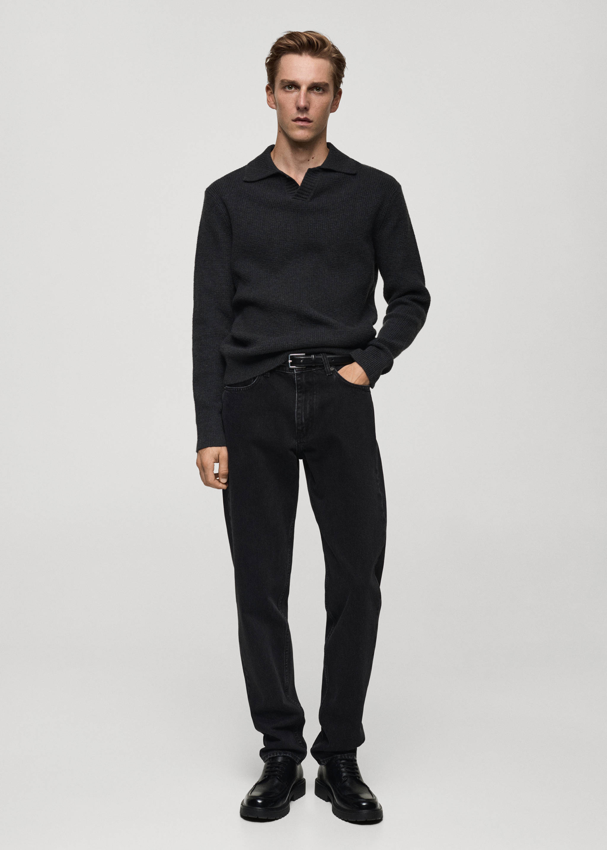 Bob regular-fit black jeans - General plane