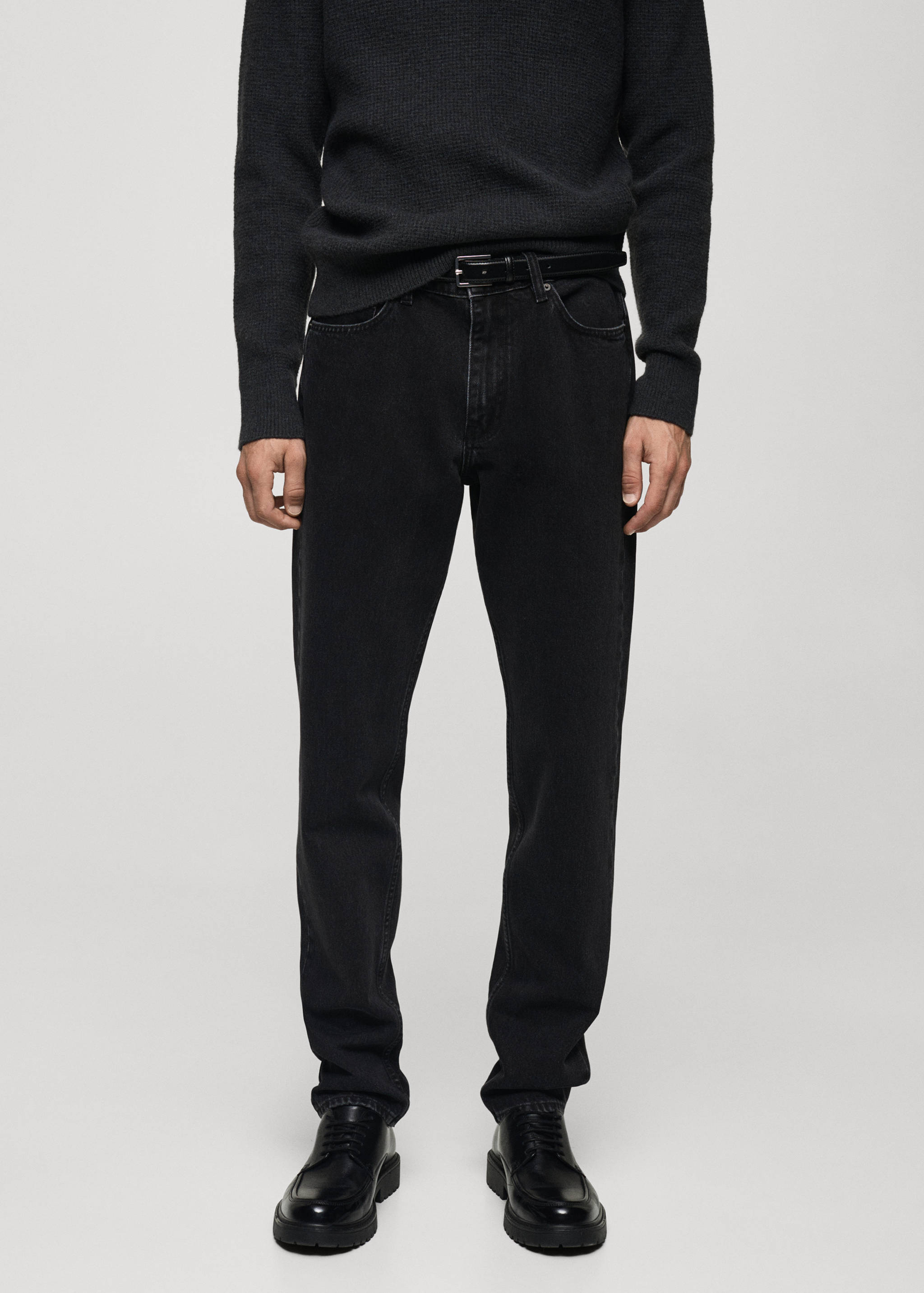 Bob regular-fit black jeans - Medium plane