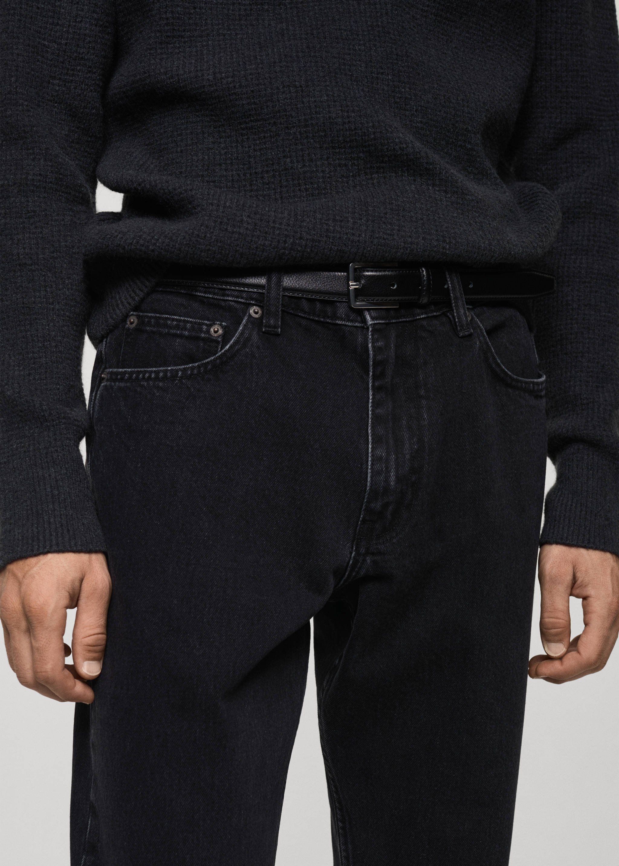 Bob regular-fit black jeans - Details of the article 1