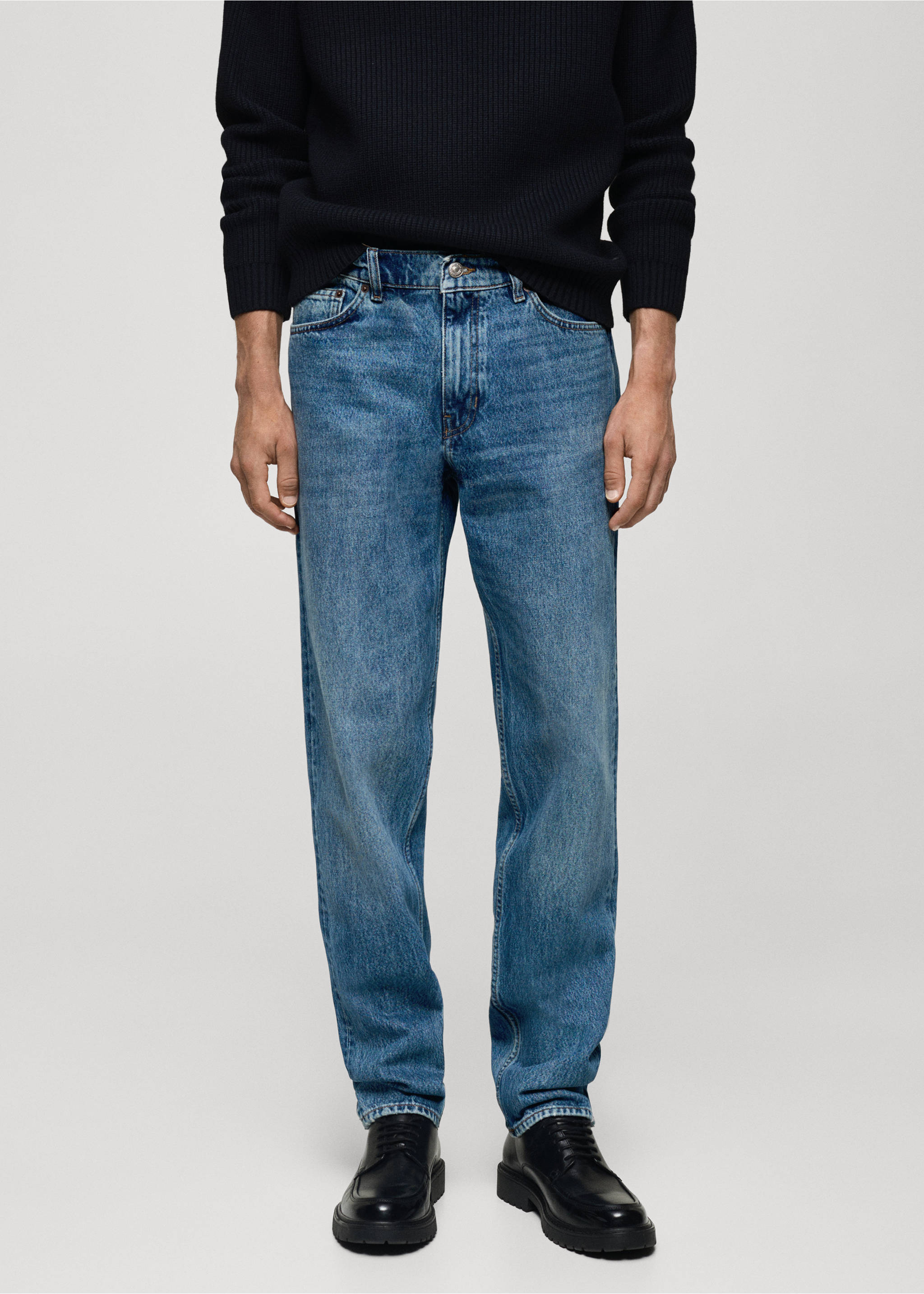 Regular fit medium wash Bob jeans - Medium plane, Dark Blue. Ref: 77004452-00.