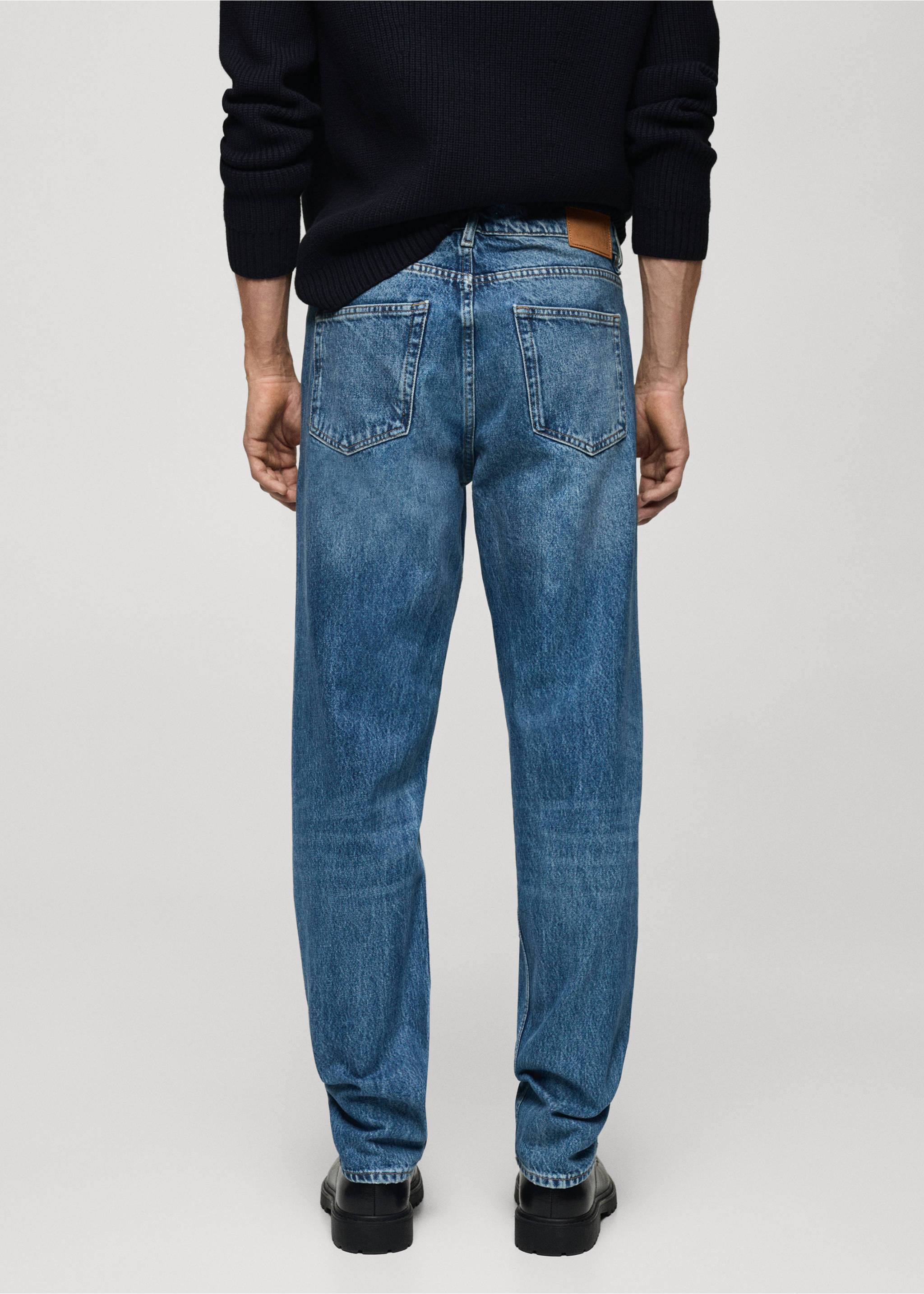 Regular fit medium wash Bob jeans - Reverse of the article, Dark Blue. Ref: 77004452-00.