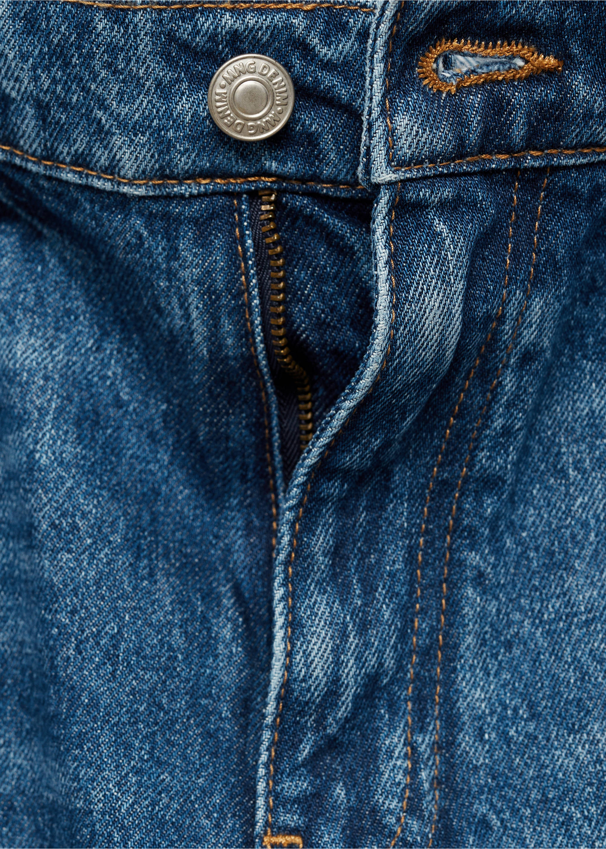 Regular fit medium wash Bob jeans - Details of the article 8, Dark Blue. Ref: 77004452-00.