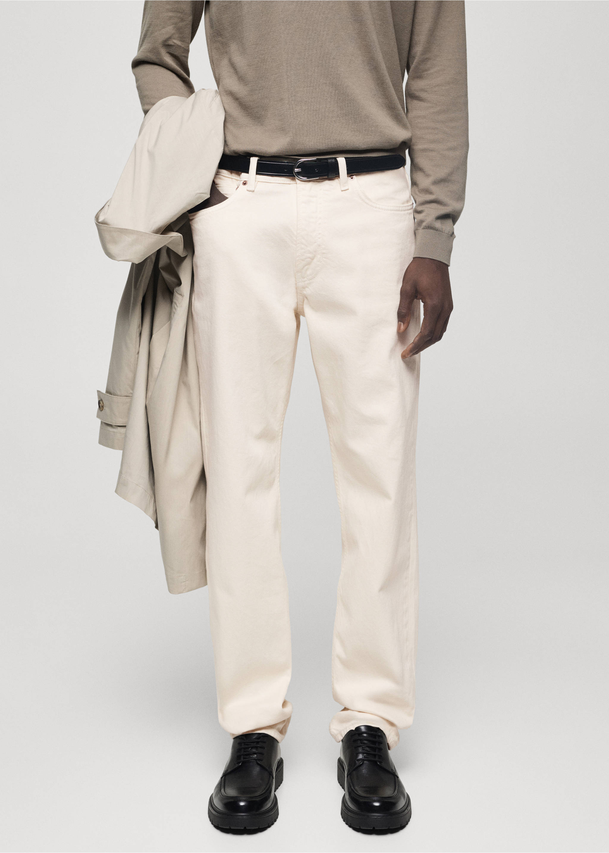 Bob regular-fit jeans - Medium plane, Ecru. Ref: 77004454-00.