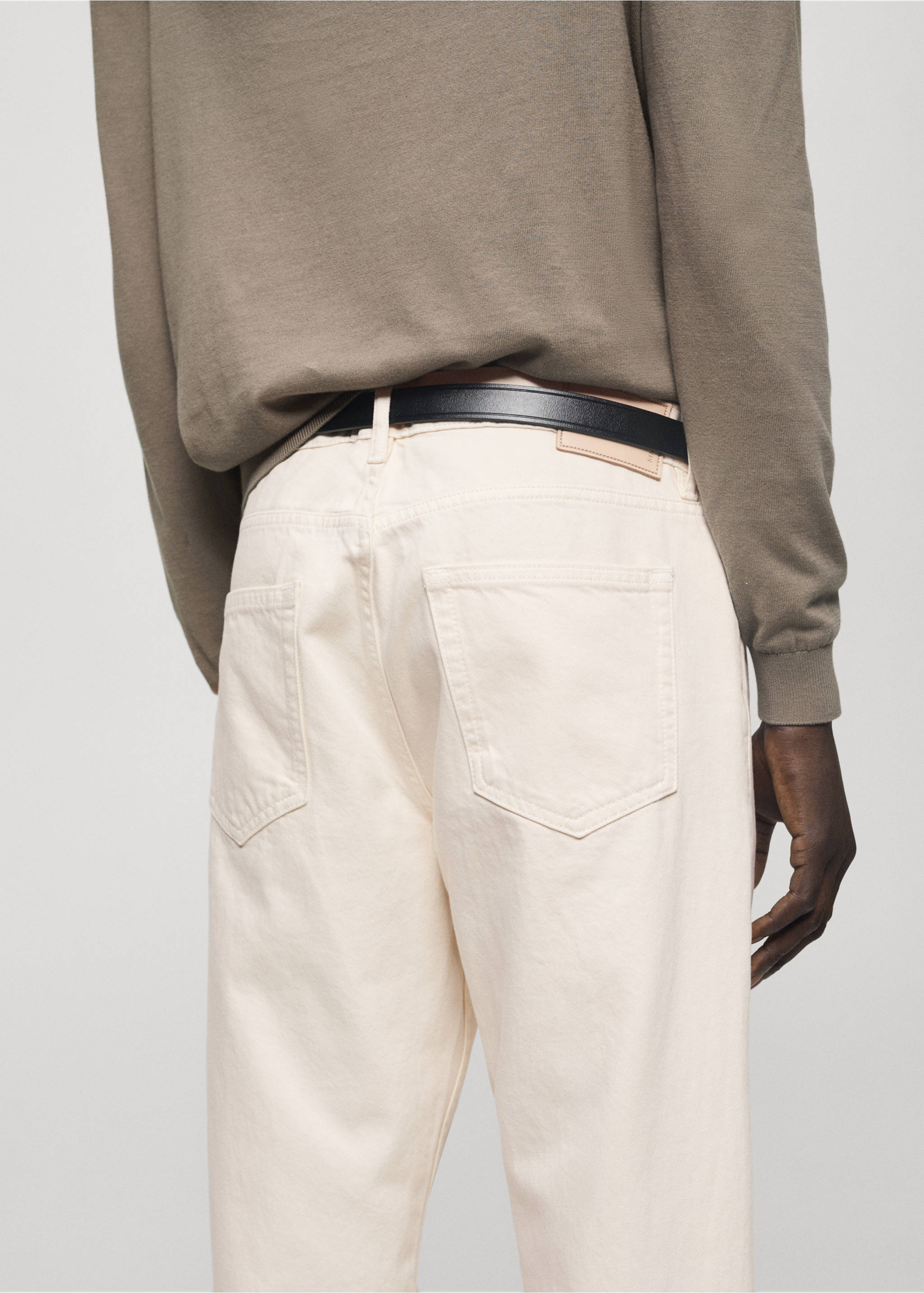Bob regular-fit jeans - Details of the article 3, Ecru. Ref: 77004454-00.