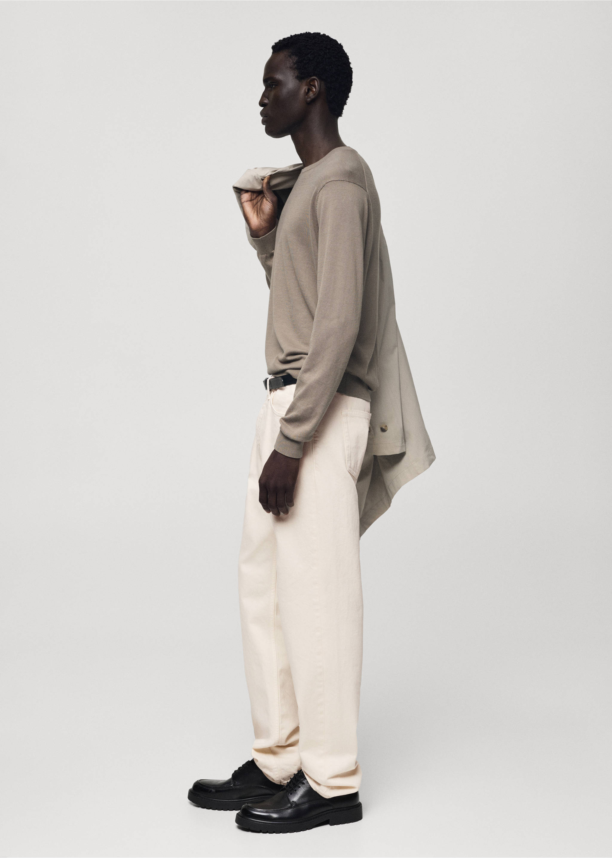 Bob regular-fit jeans - Details of the article 2, Ecru. Ref: 77004454-00.