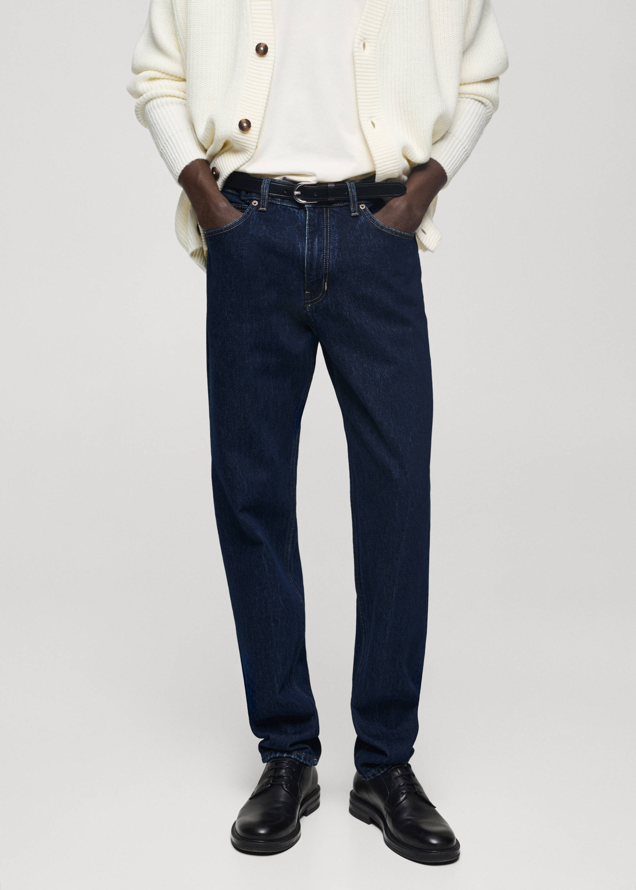 Regular fit dark wash Bob jeans - Medium plane