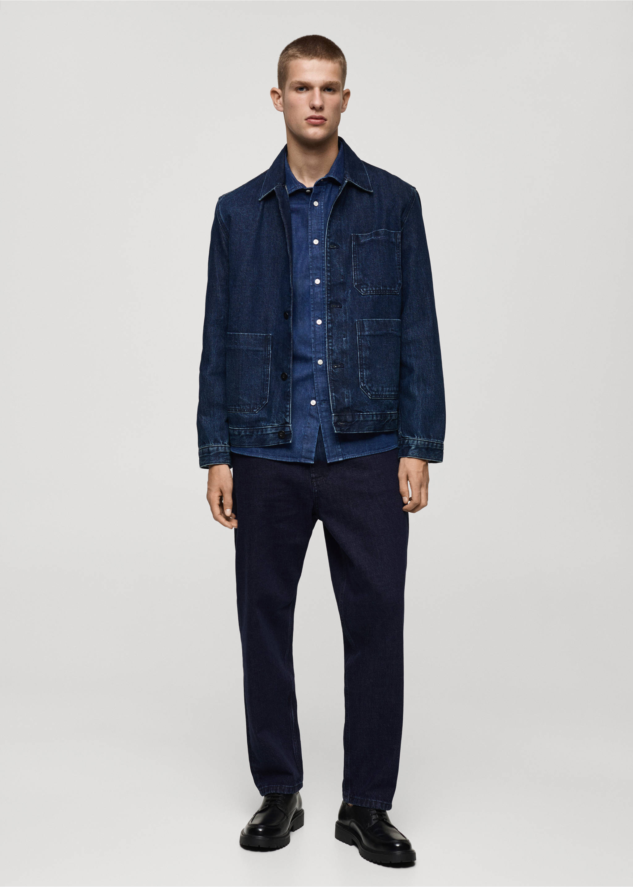 Relaxed Fit-Jeans mit dunkler Waschung - Allgemeine Ansicht, Dunkelblau. Ref: 77004456-00.