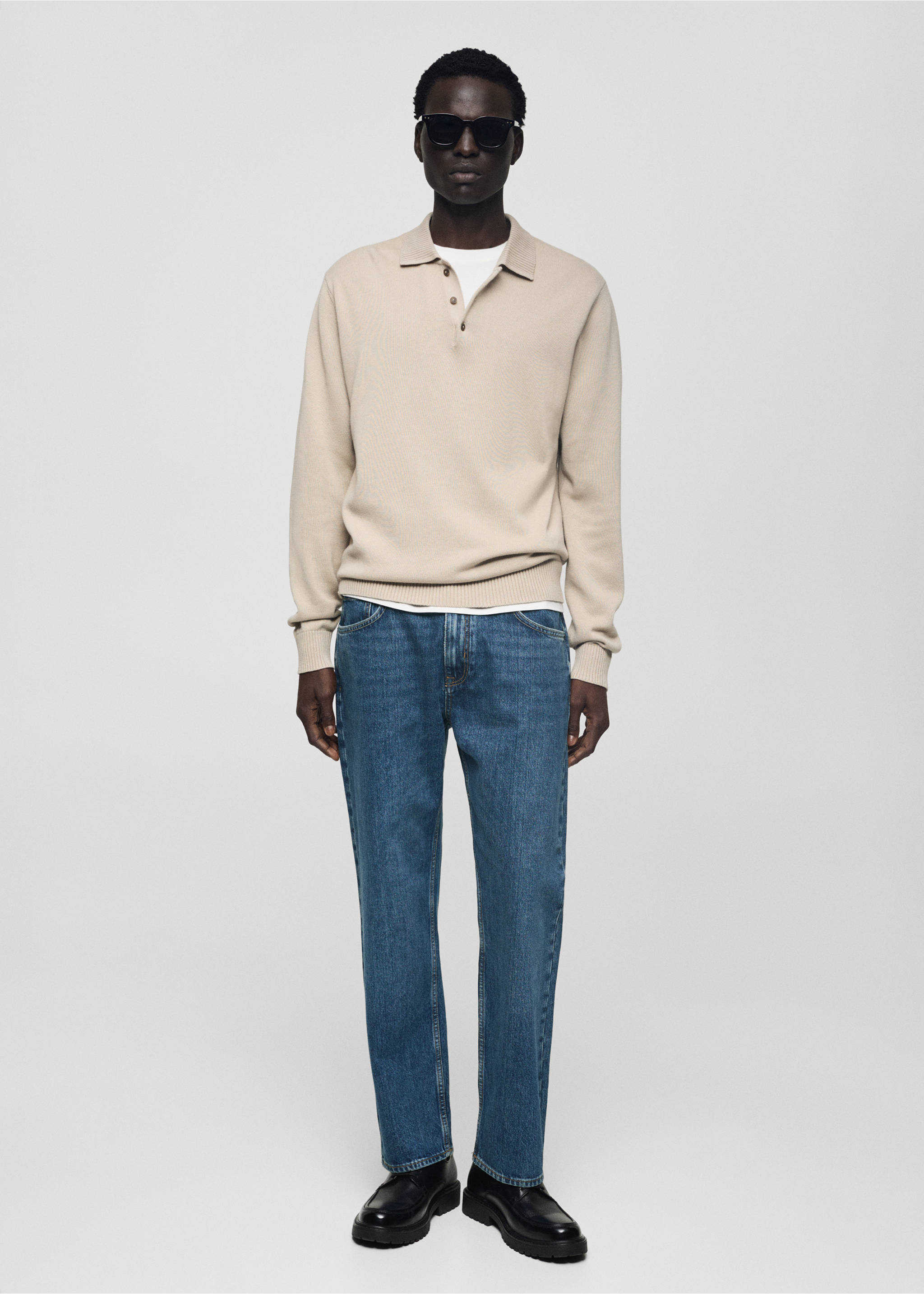 Dark wash straight fit jeans - General plane, Dark Blue. Ref: 77004459-00.