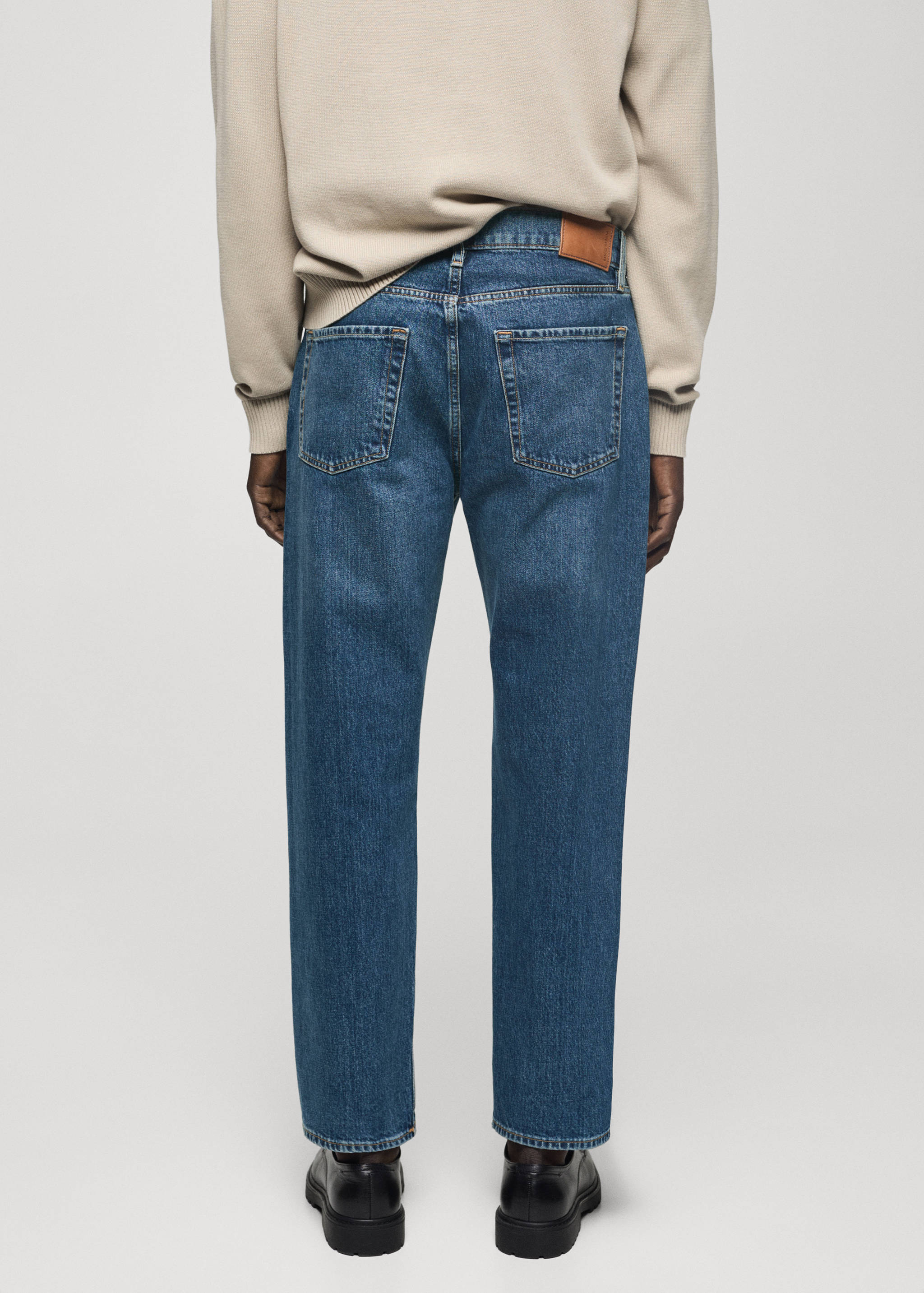 Dark wash straight fit jeans - Reverse of the article