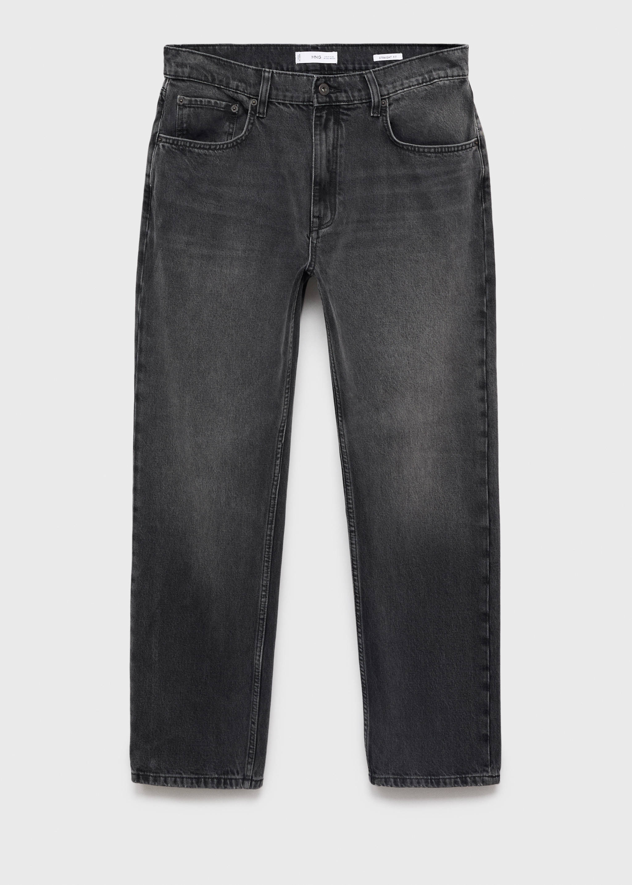Dark grey straight-fit jeans - Article without model