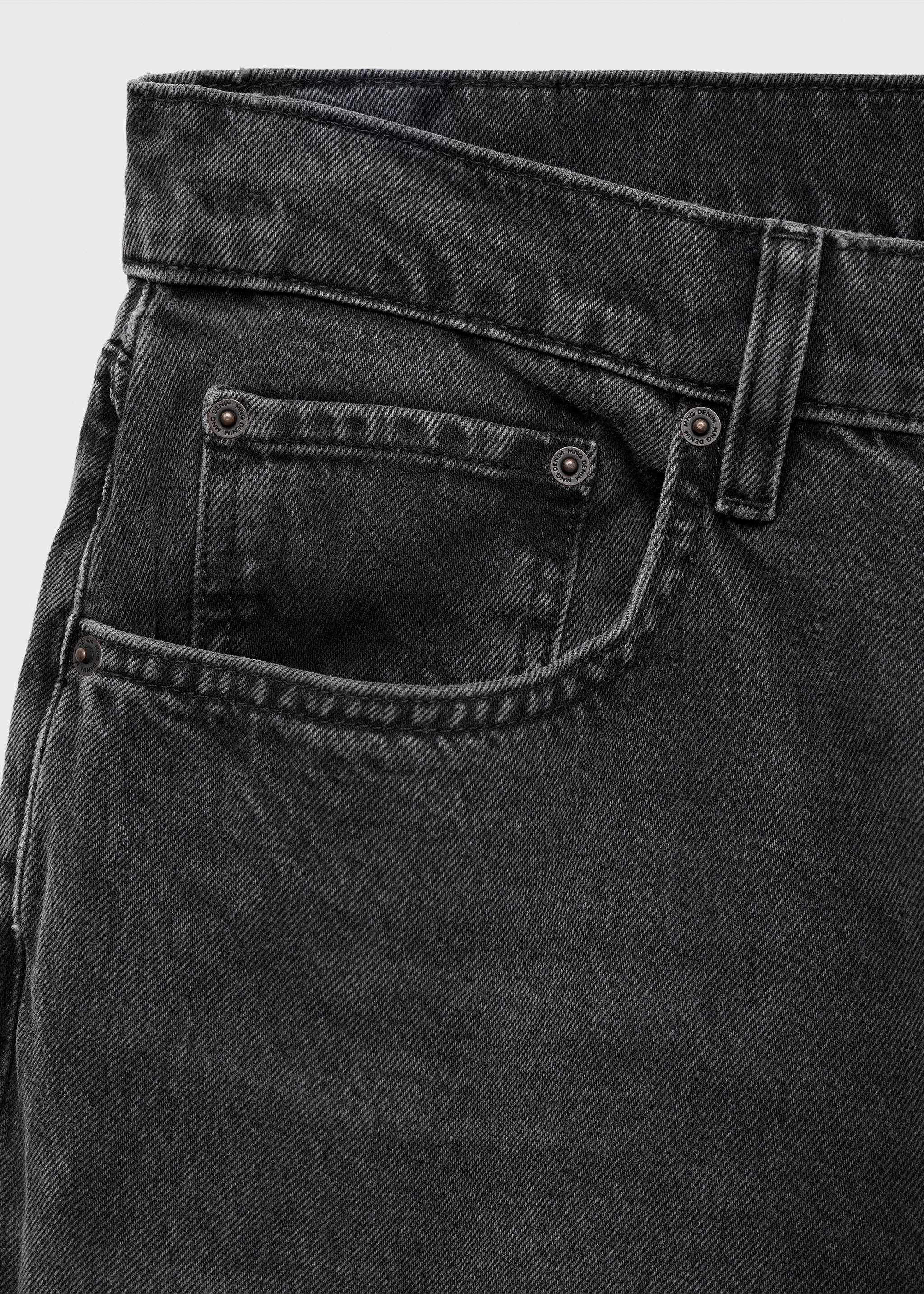 Dark grey straight-fit jeans - Details of the article 0, Open Grey. Ref: 77004460-00.