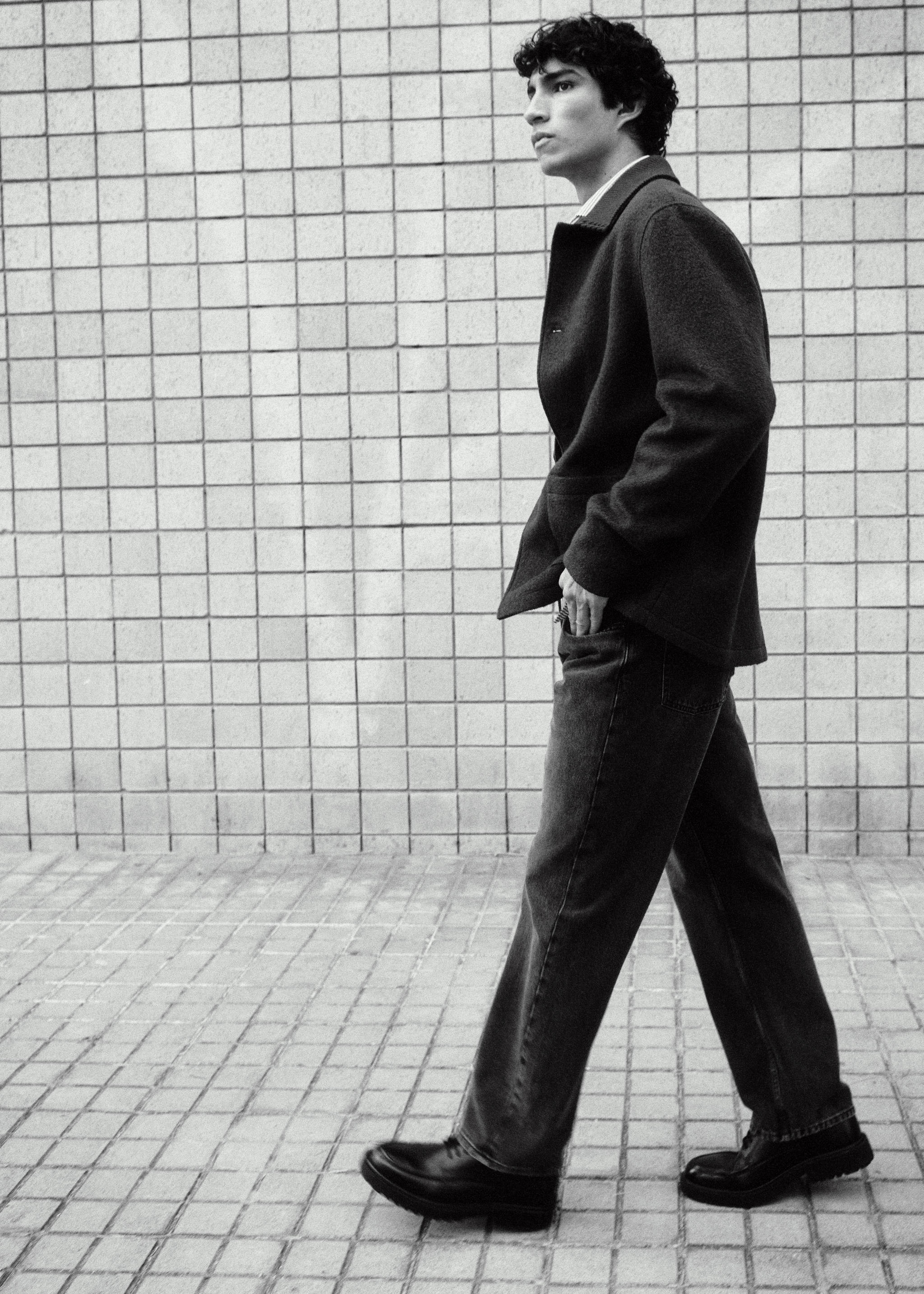 Dark grey straight-fit jeans - Details of the article 9, Open Grey. Ref: 77004460-00.