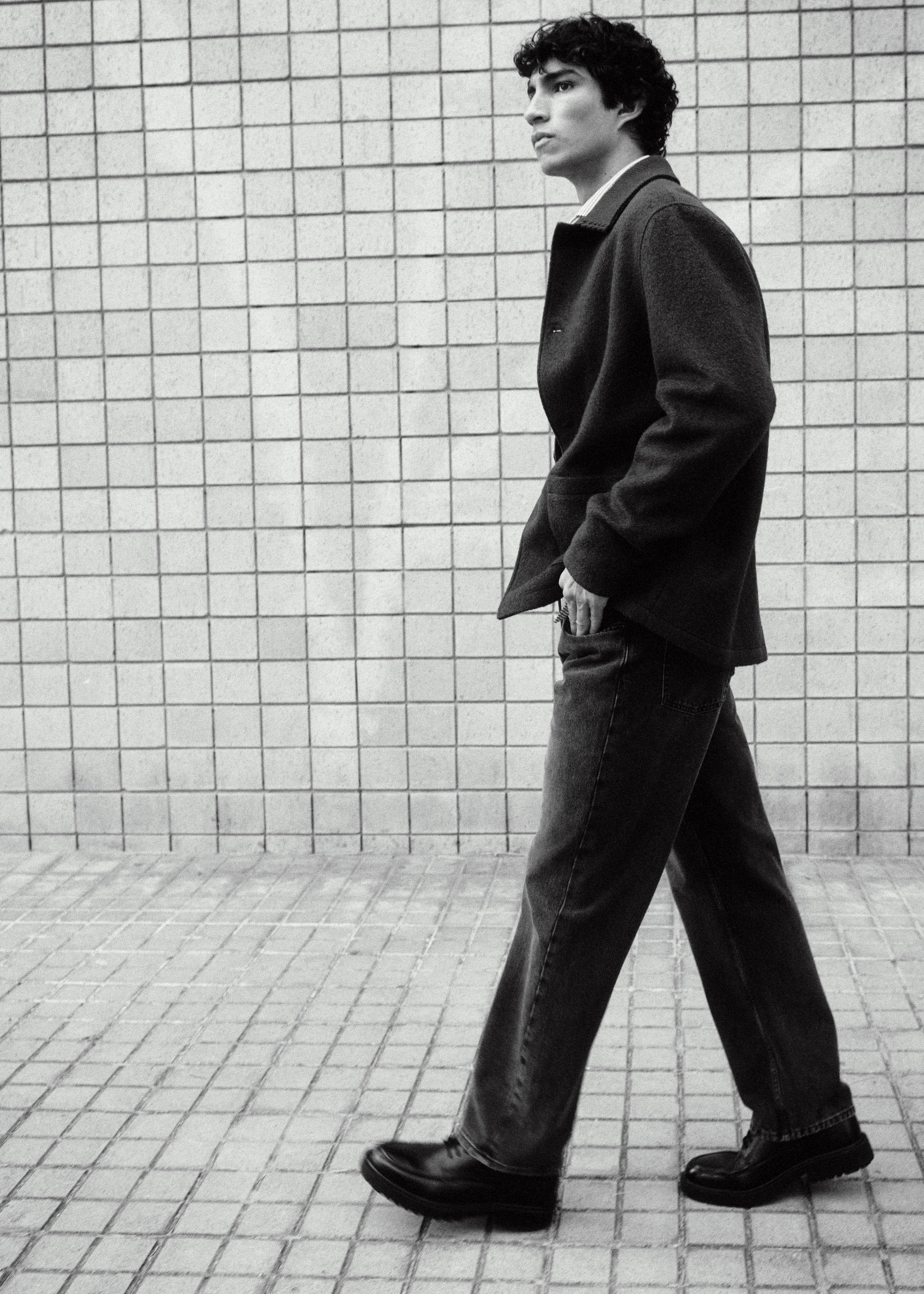 Dark grey straight-fit jeans - Details of the article 9