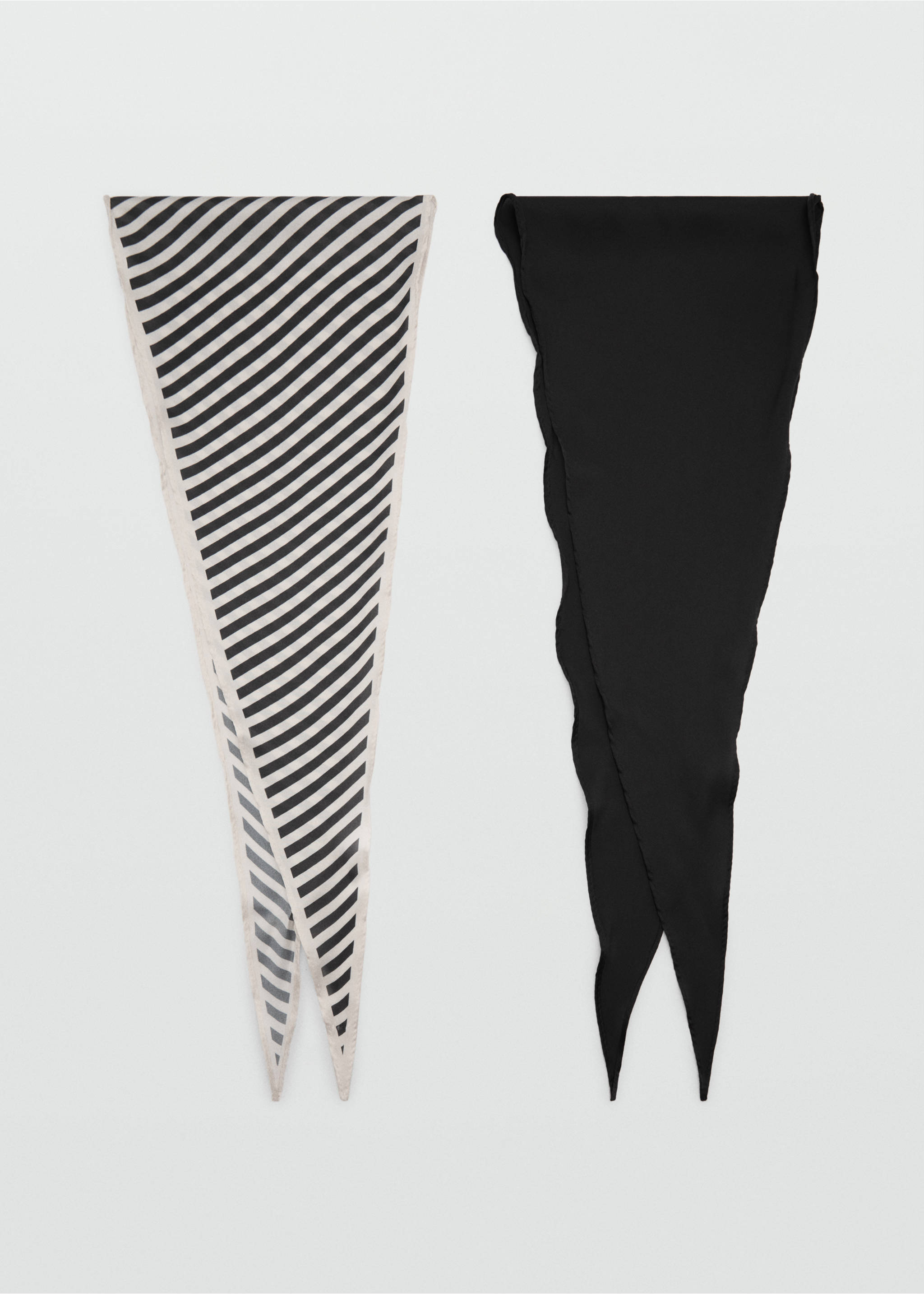 Pack of 2 combined scarves - Article without model, Black. Ref: 77004763-00.