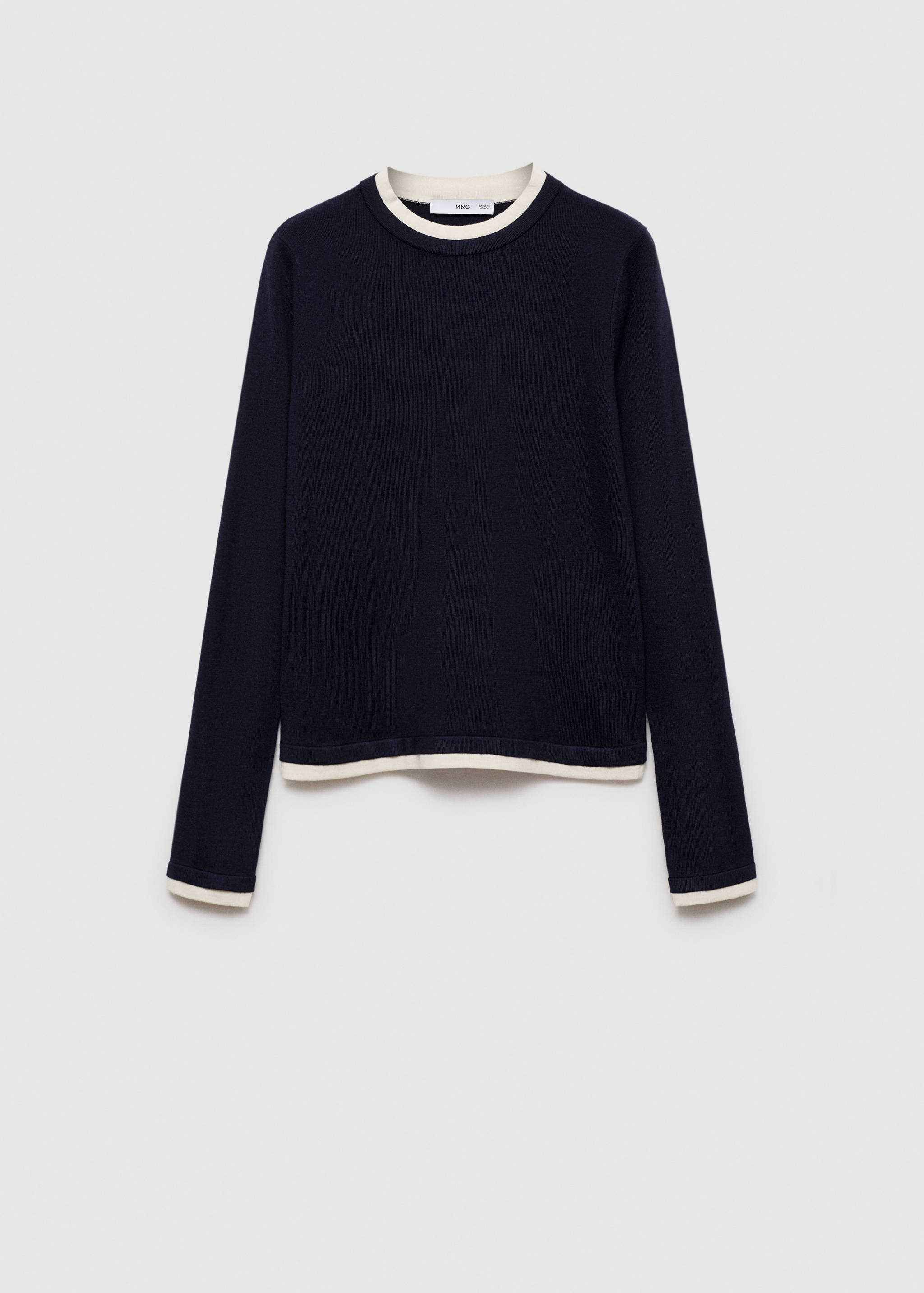 Pull-over maille fine liserés contrastés - Article sans modèle