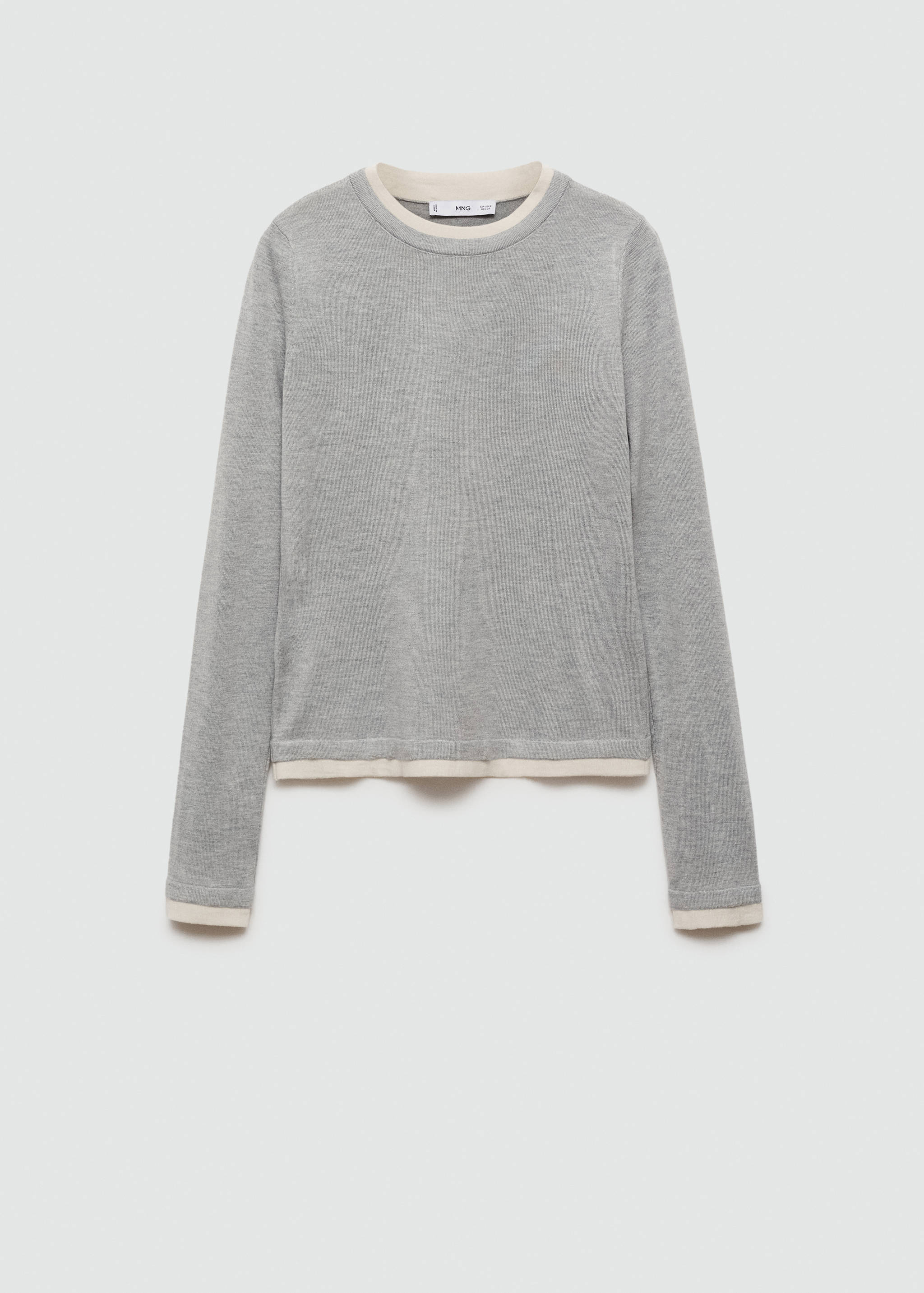 Fine-knit sweater with contrasting trims - Article without model