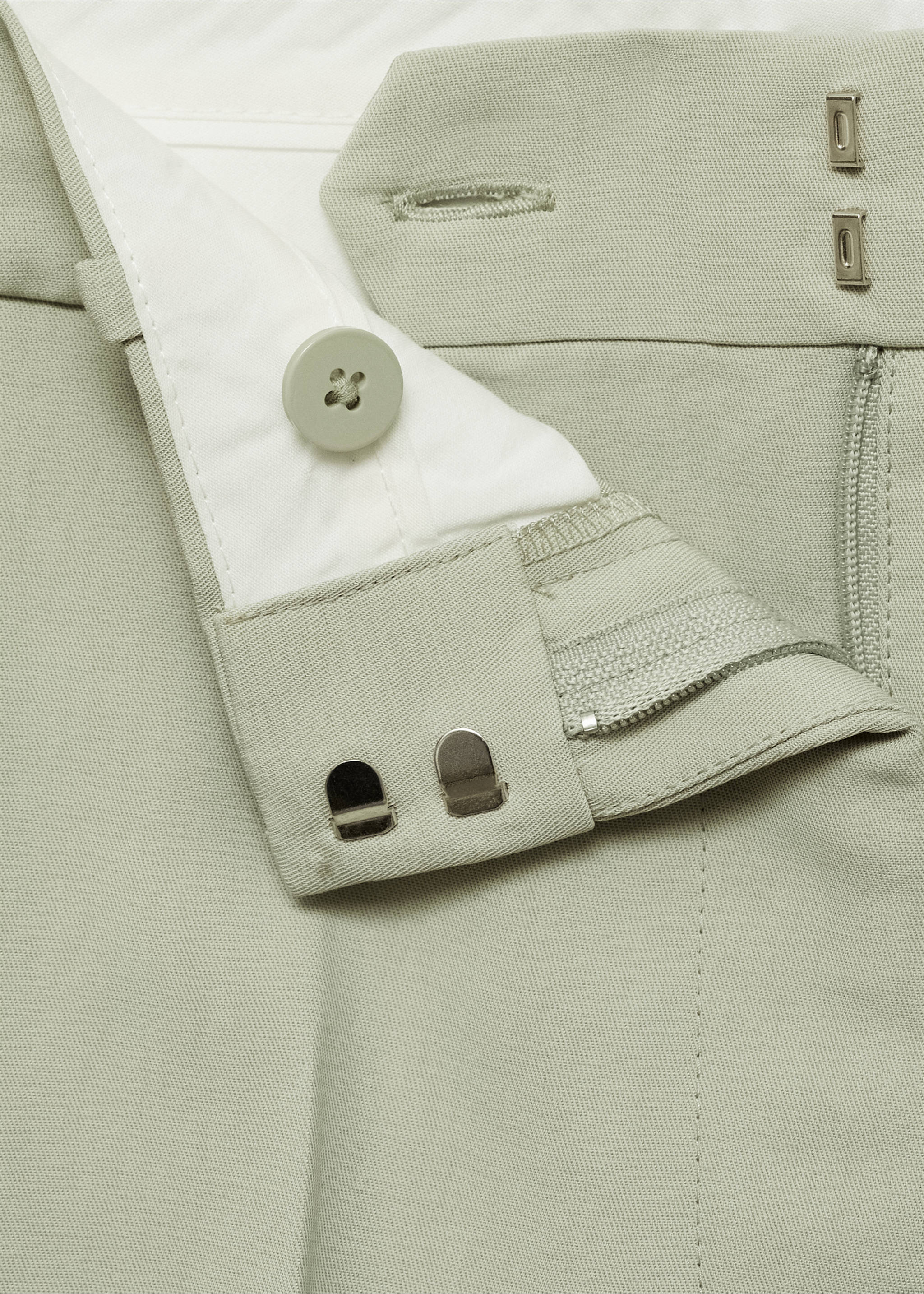 Lyocell suit trousers - Details of the article 8, Pastel Green. Ref: 77004767-00.