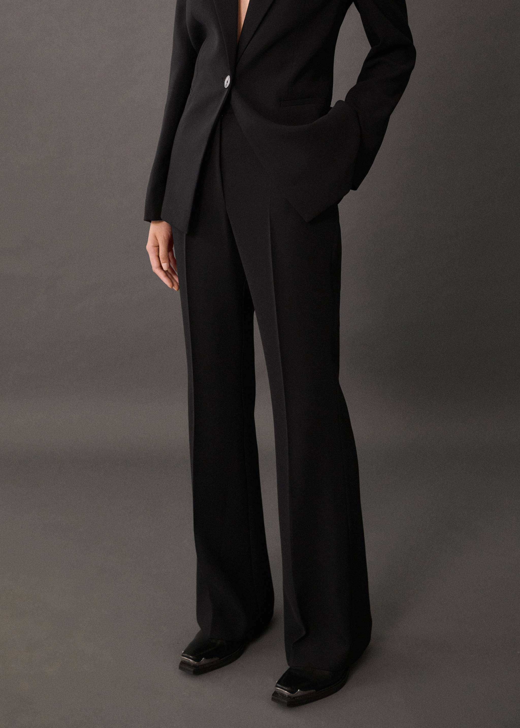 Wide leg suit trousers - Medium plane