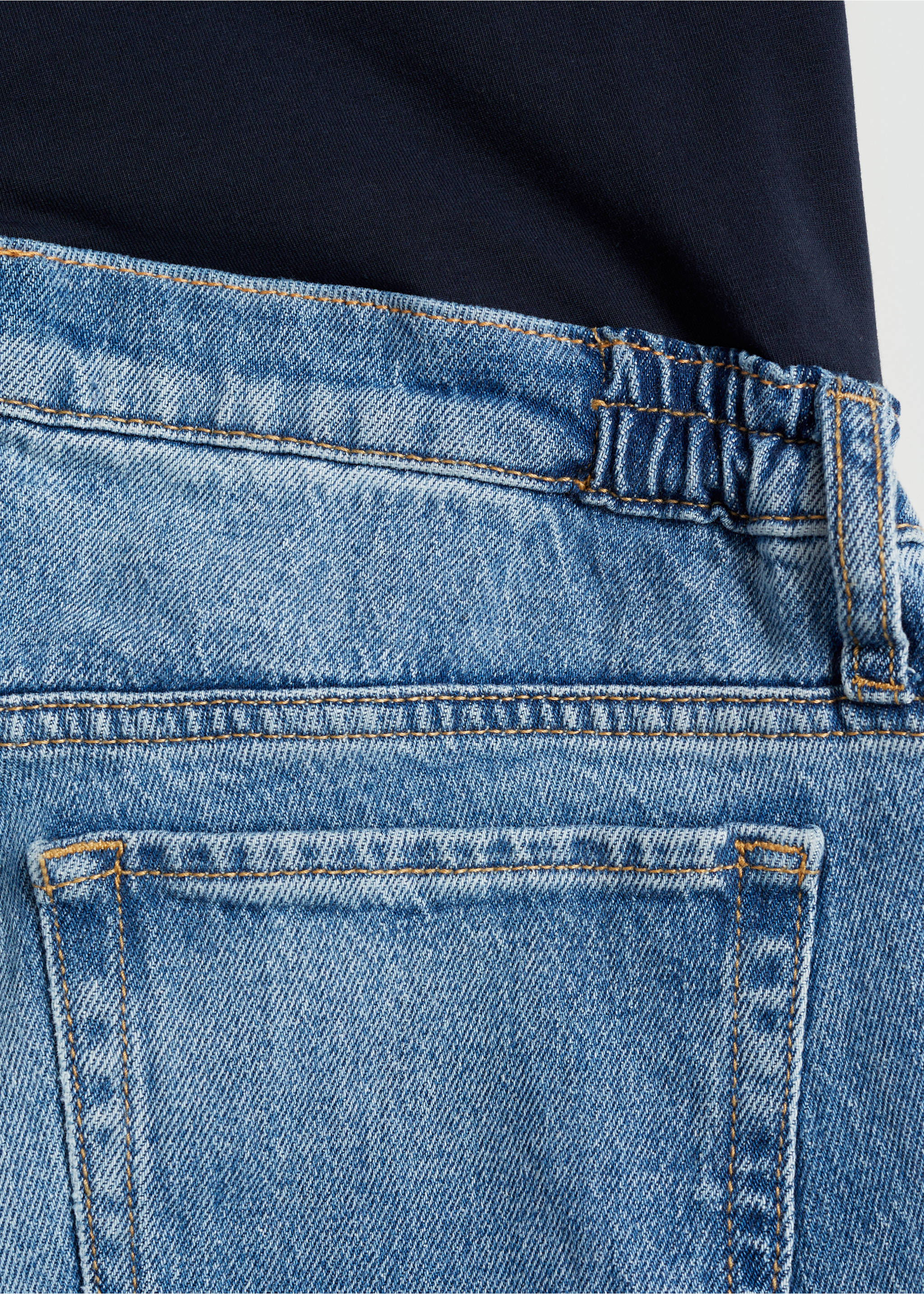 Maternity wide leg jeans - Details of the article 8, Medium Blue. Ref: 77004771-00.