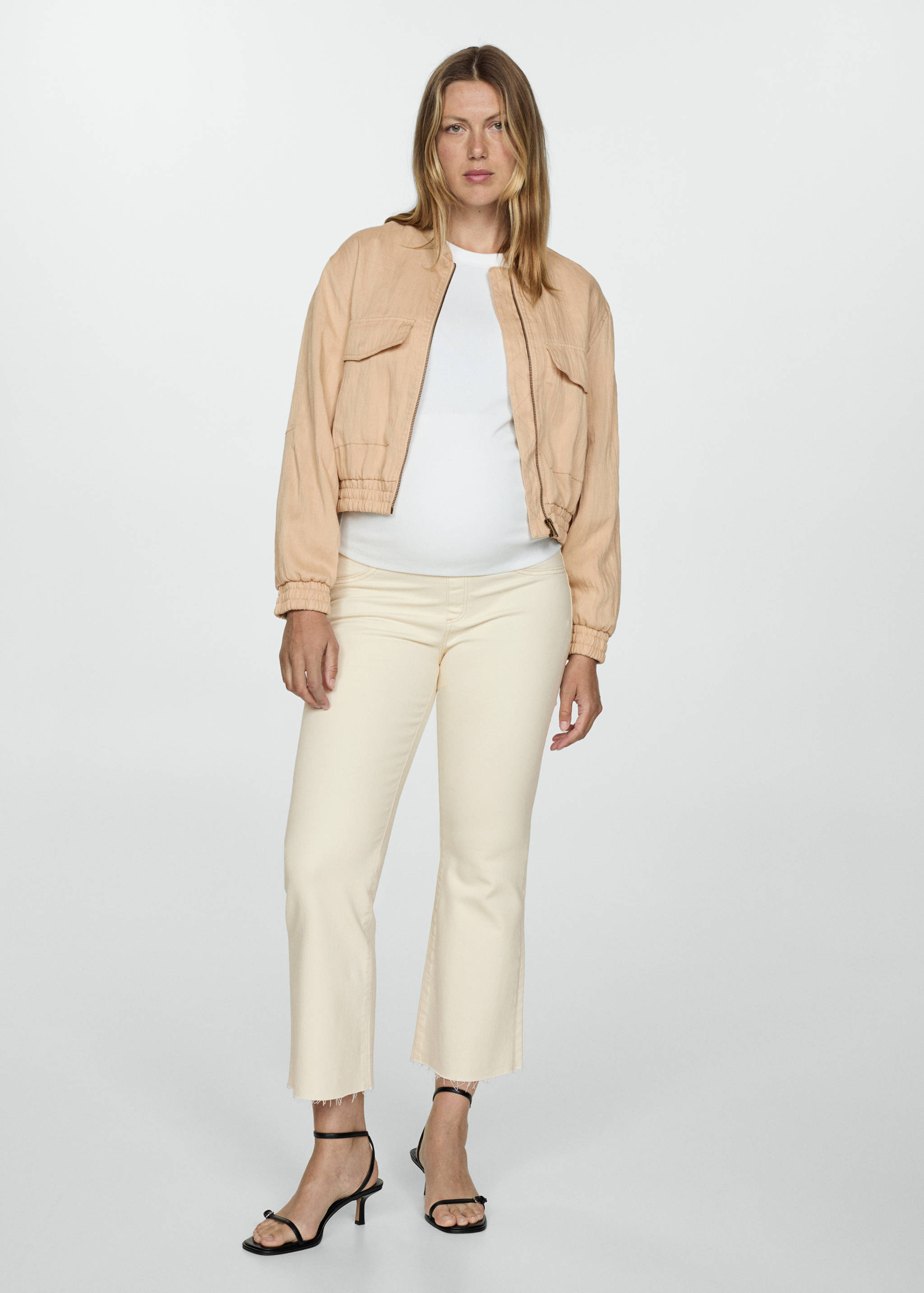 Maternity flared cropped jeans - General plane