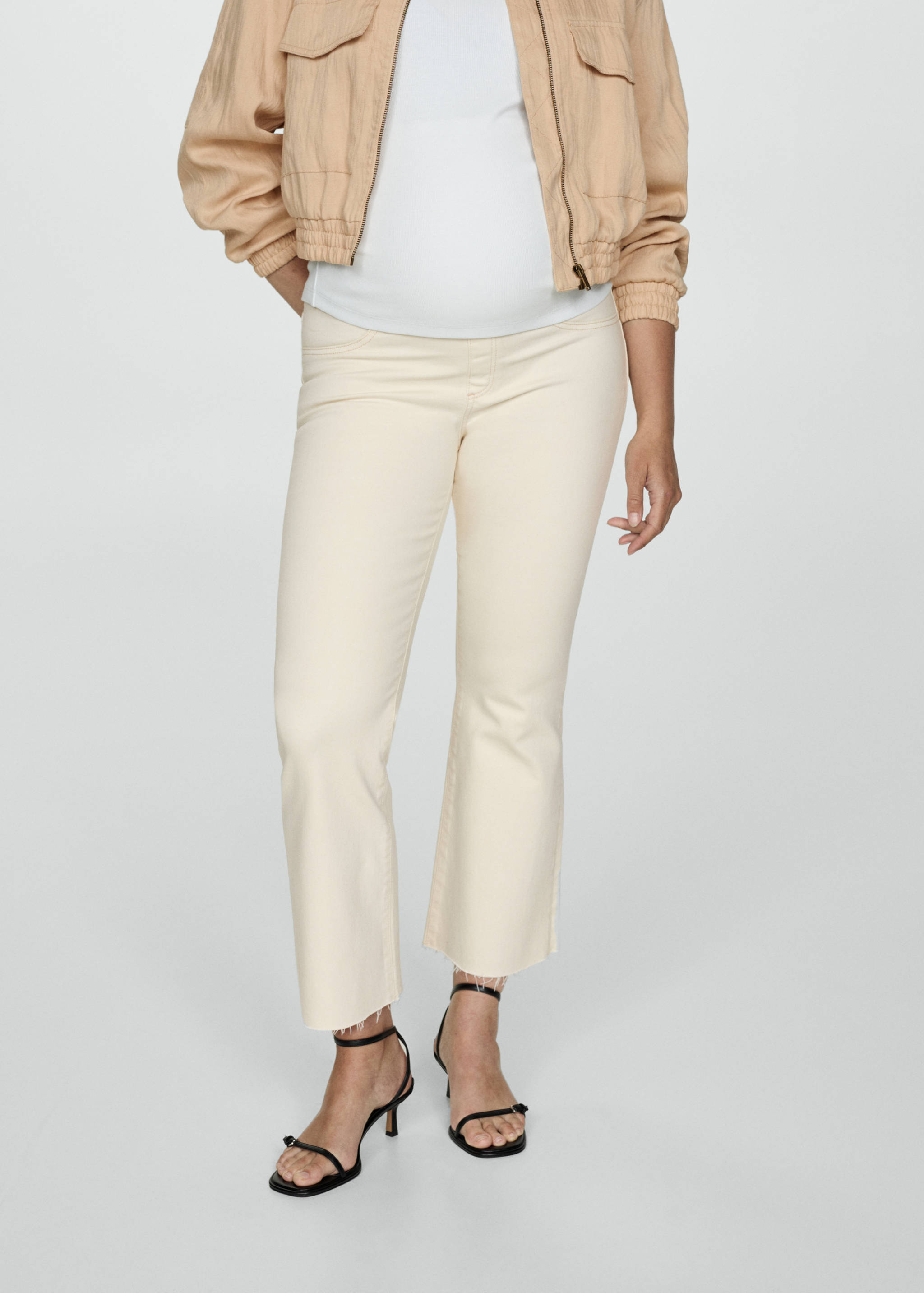 Maternity flared cropped jeans - Medium plane