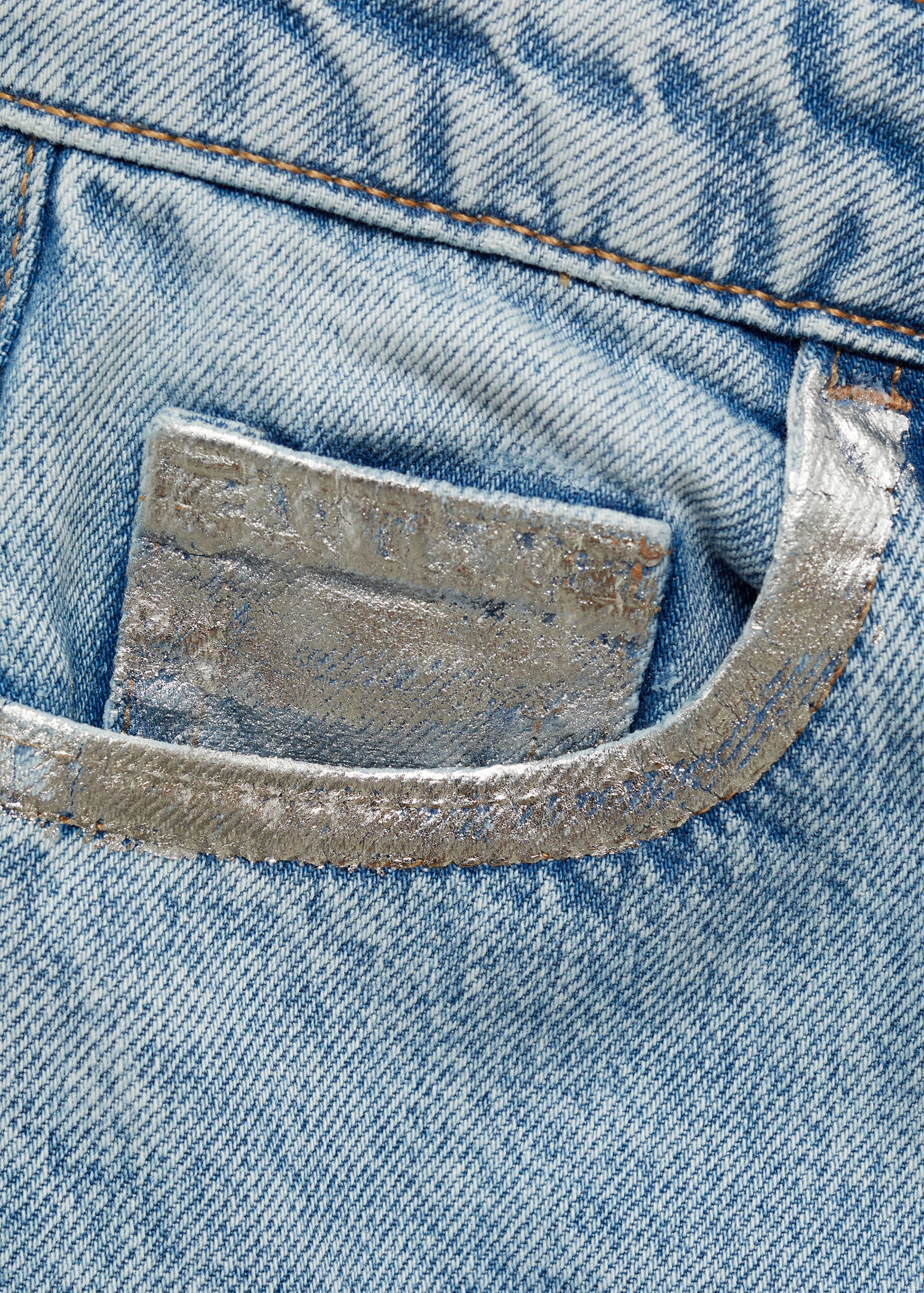 Straight-fit jeans with metallic details - Details of the article 0