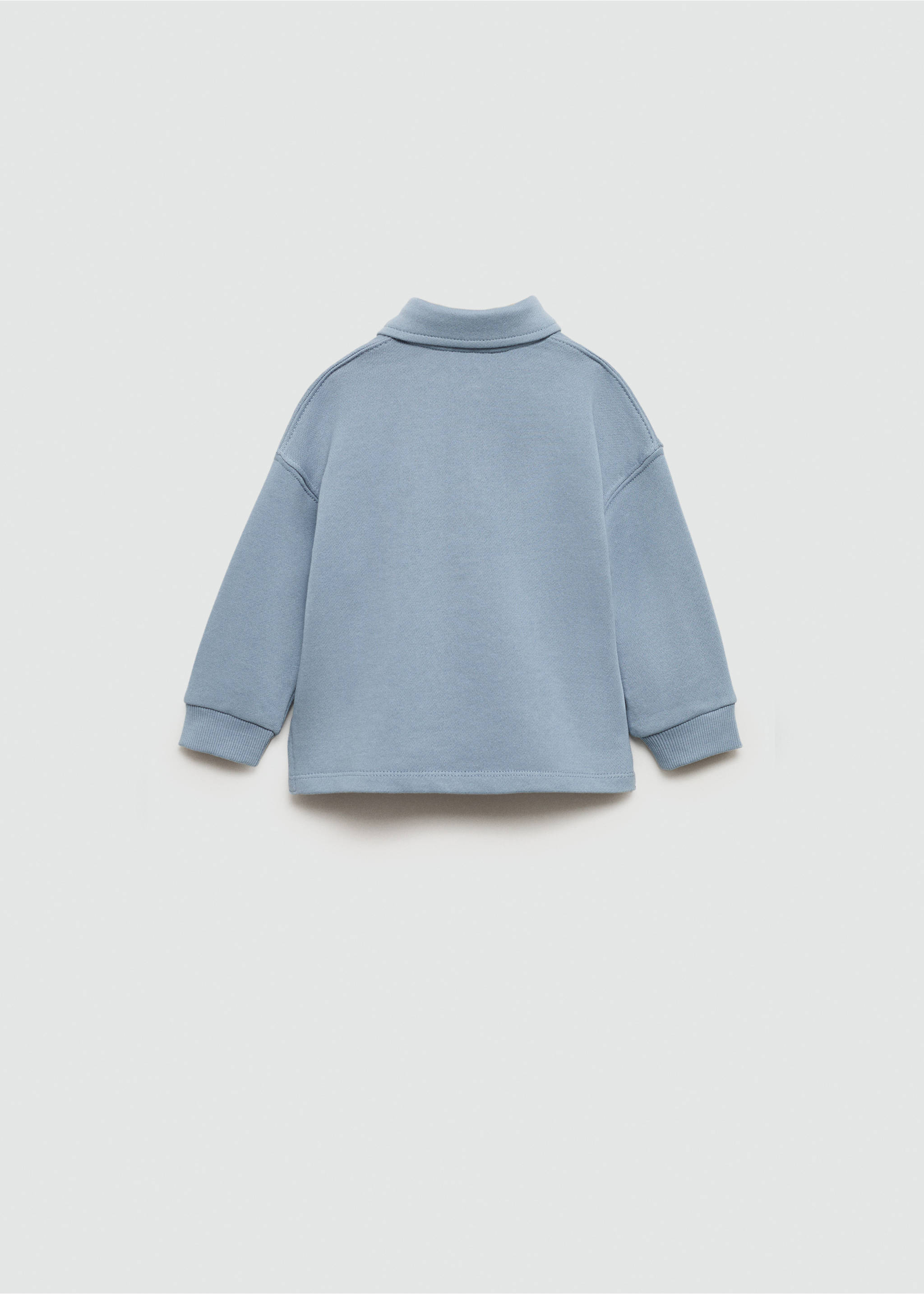 Sweatshirt met polokraag - Achterkant van het artikel, Blauw. Ref: 77004784-00.