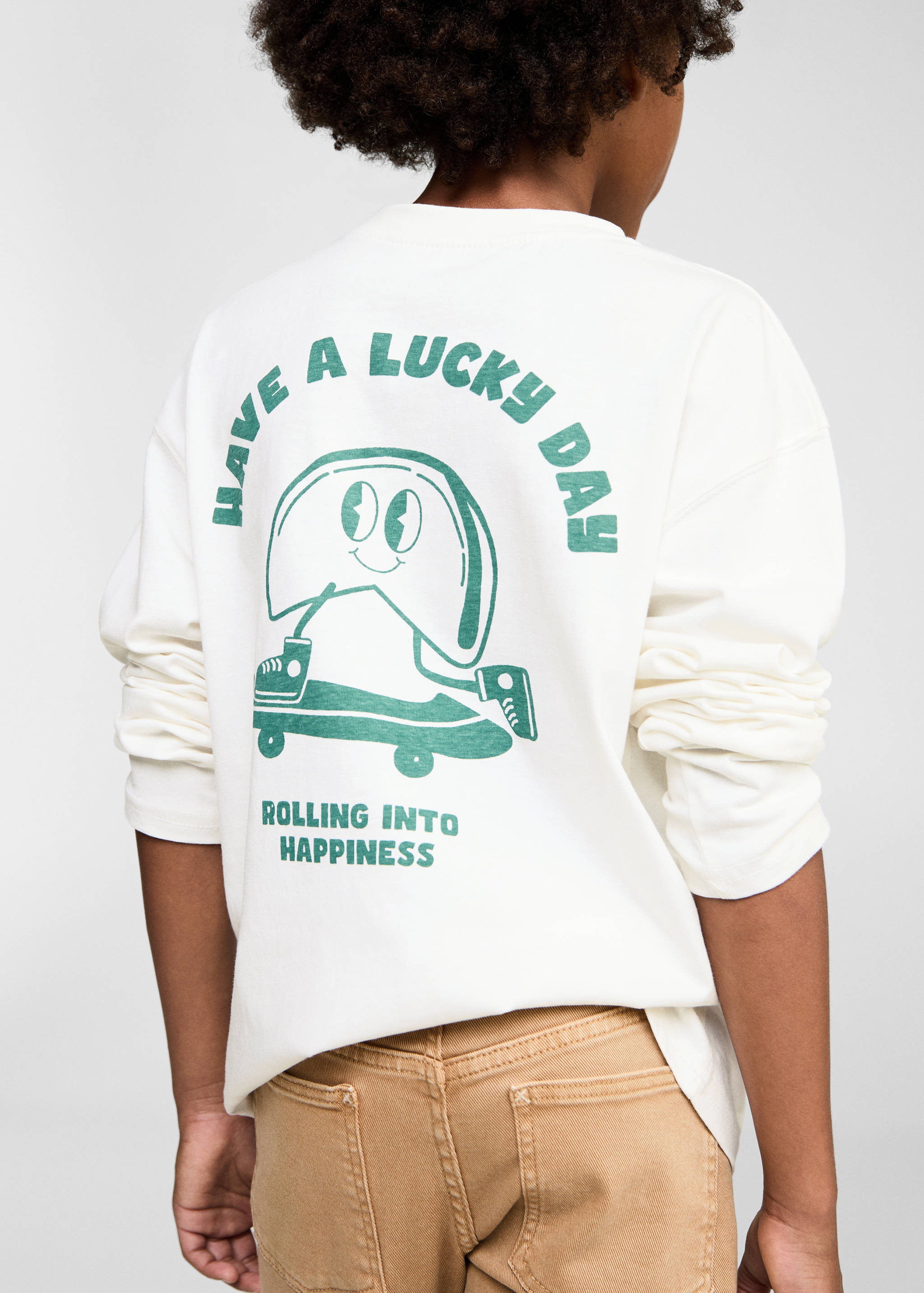 T-Shirt mit Skater-Print - Mittlere Ansicht