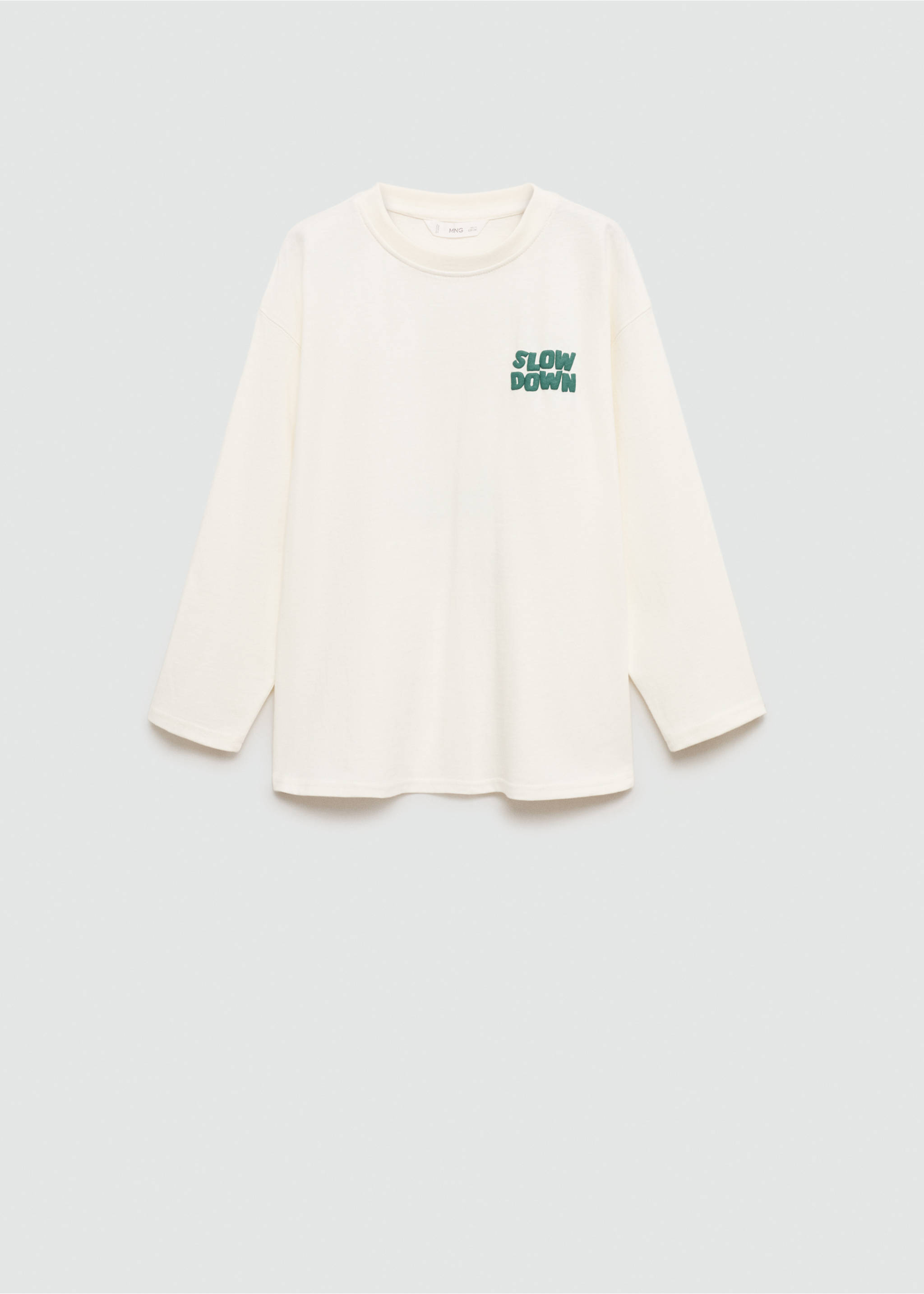 T-Shirt mit Skater-Print - Artikel ohne Model, Cremeweiß. Ref: 77004785-00.