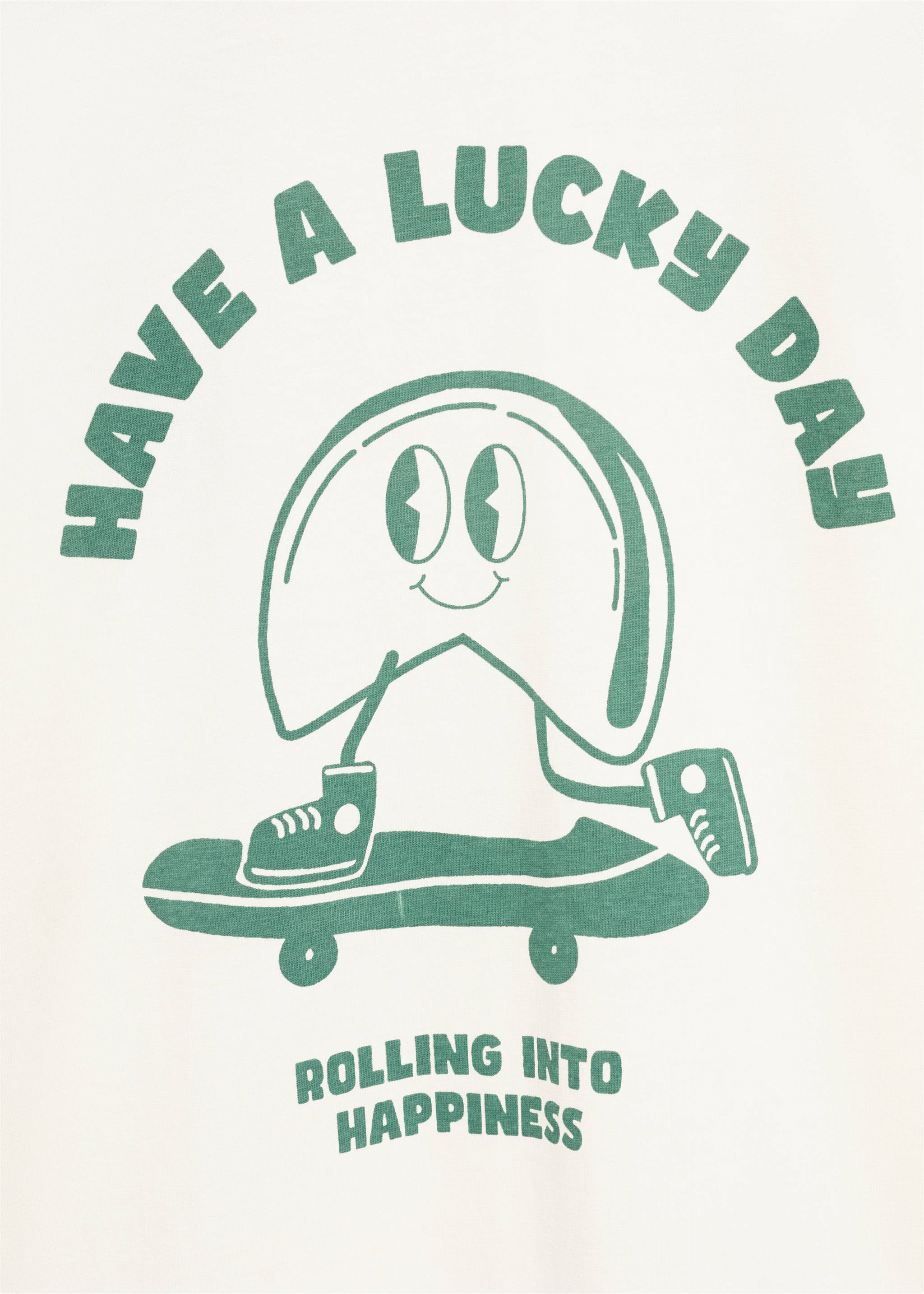 T-Shirt mit Skater-Print - Detail des Artikels 0, Cremeweiß. Ref: 77004785-00.