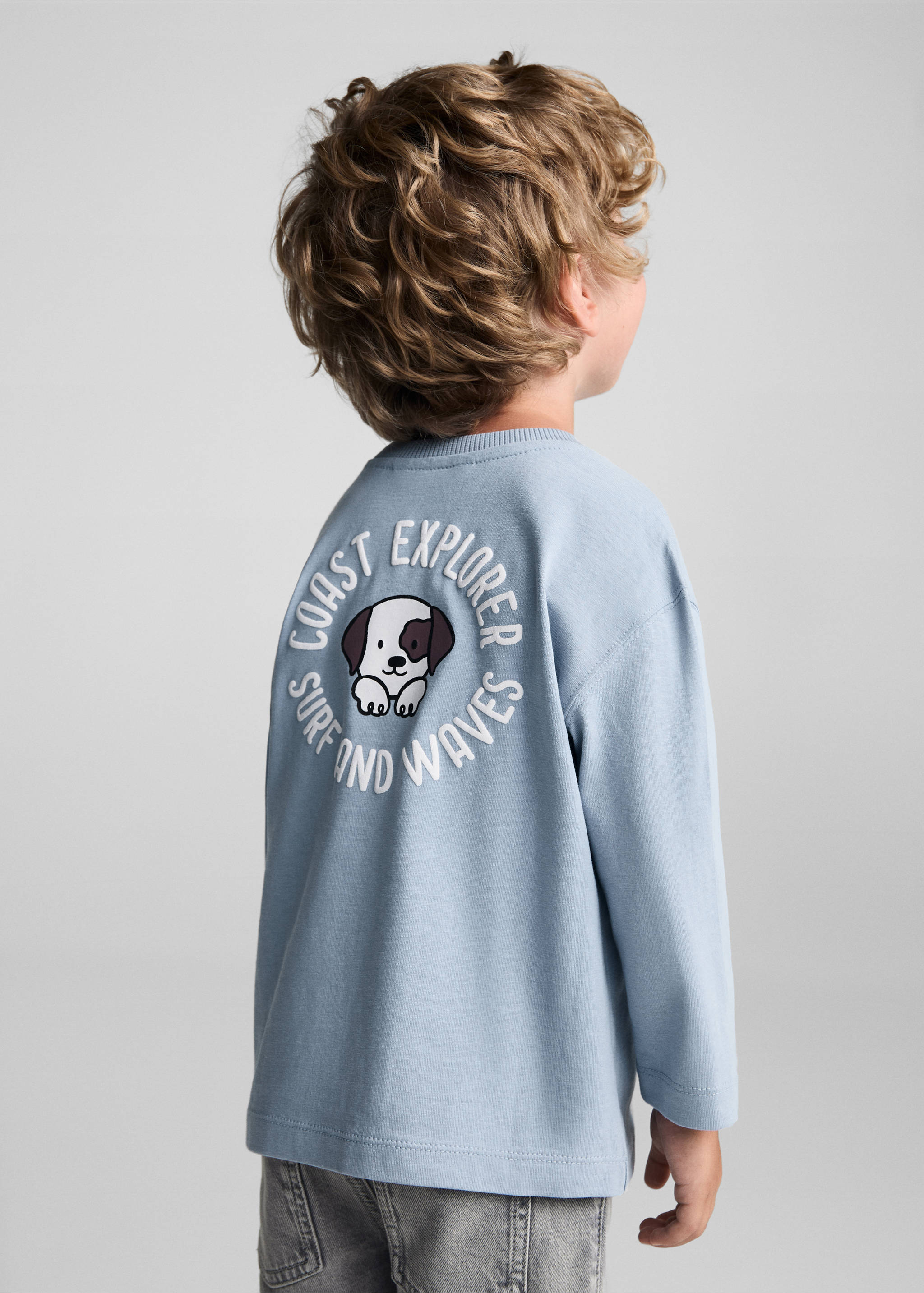 Μπλούζα μακρυμάνικη τύπωμα ανάγλυφο - Λεπτομέρεια του προϊόντος 1, Γαλάζιο. Ref: 77004786-00.