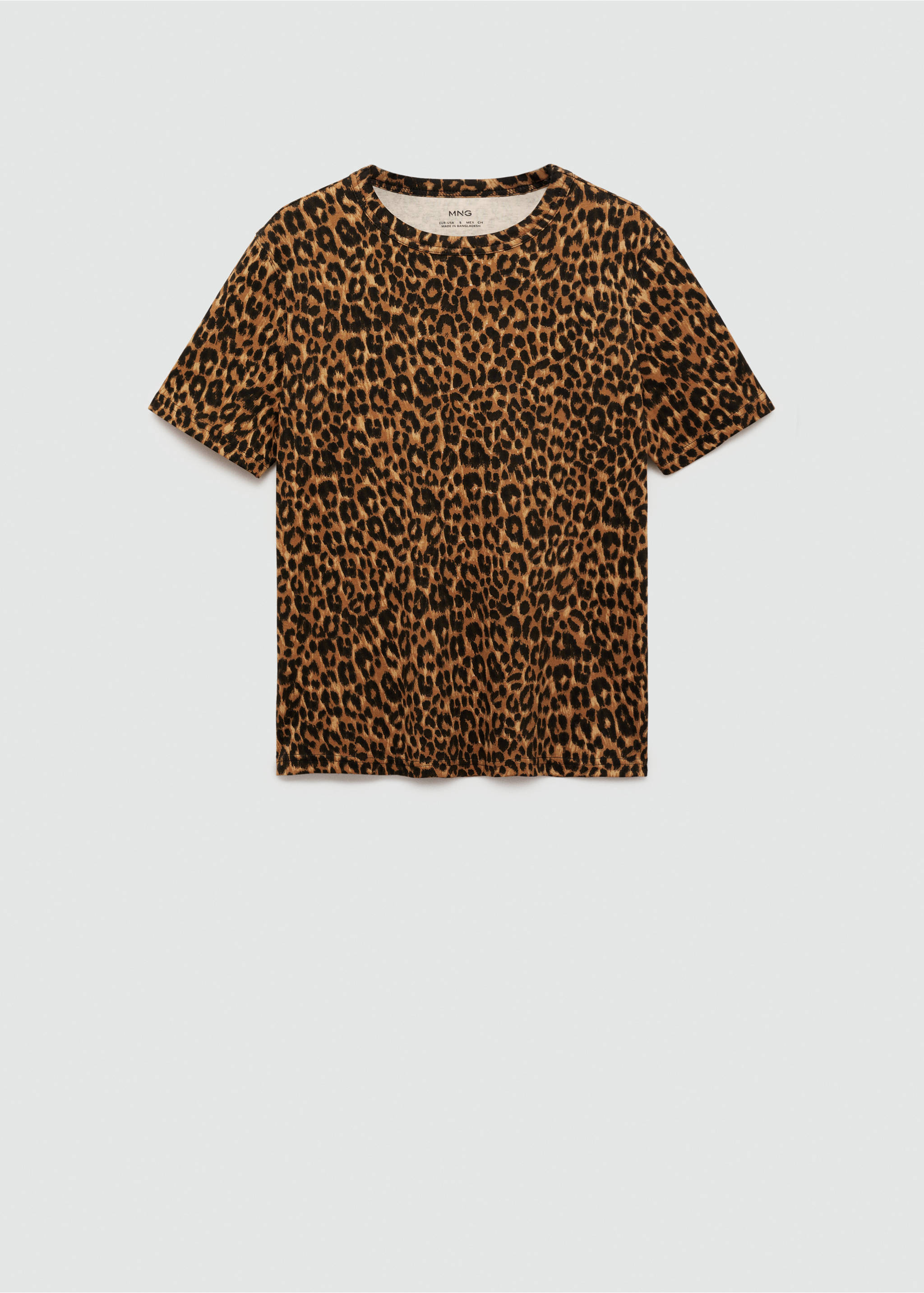 T-shirt bomull animal print - Artikel utan modell, Brun. Ref: 77004787-00.