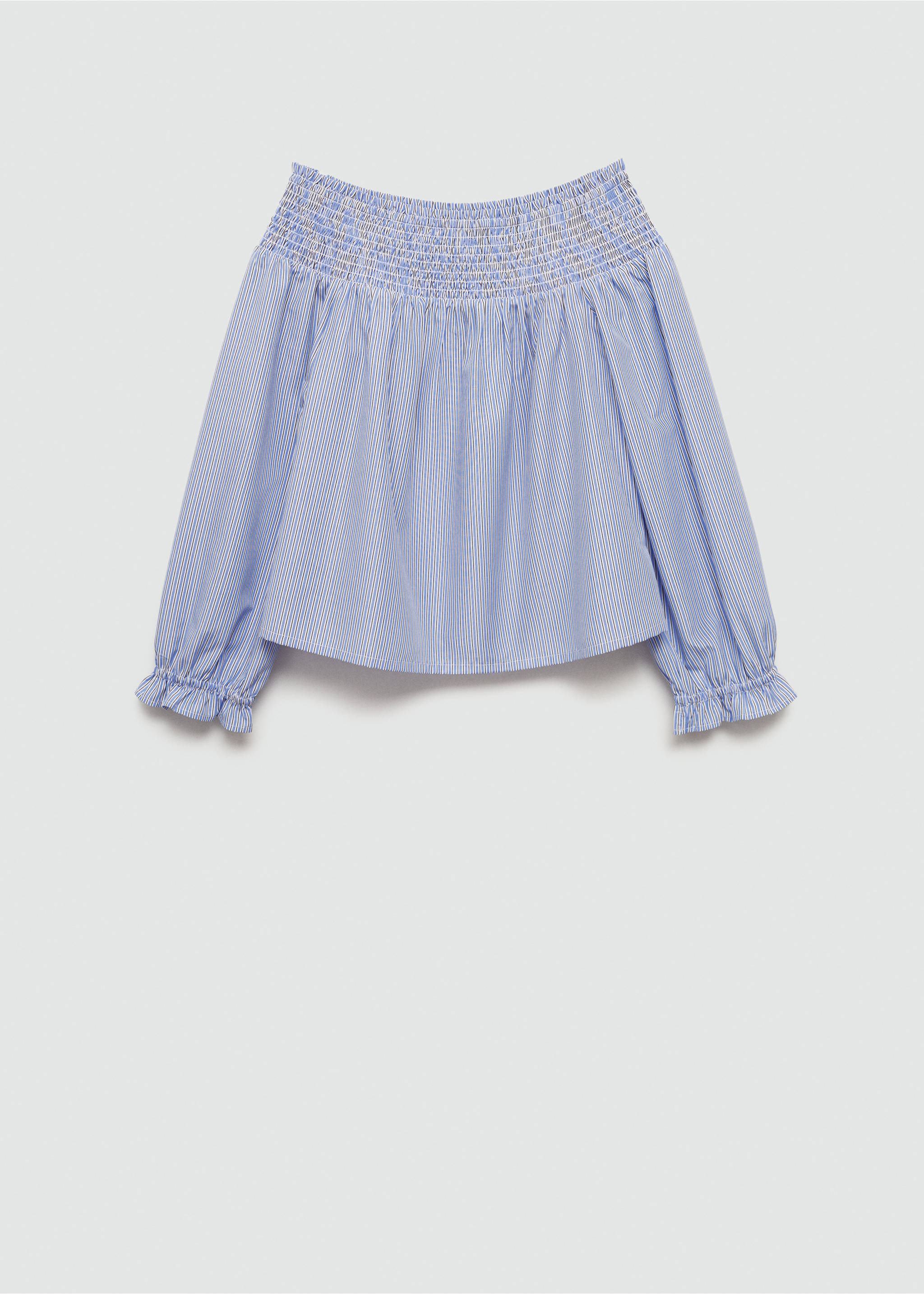 Off-shoulder blouse - Article without model, Sky Blue. Ref: 77004789-00.