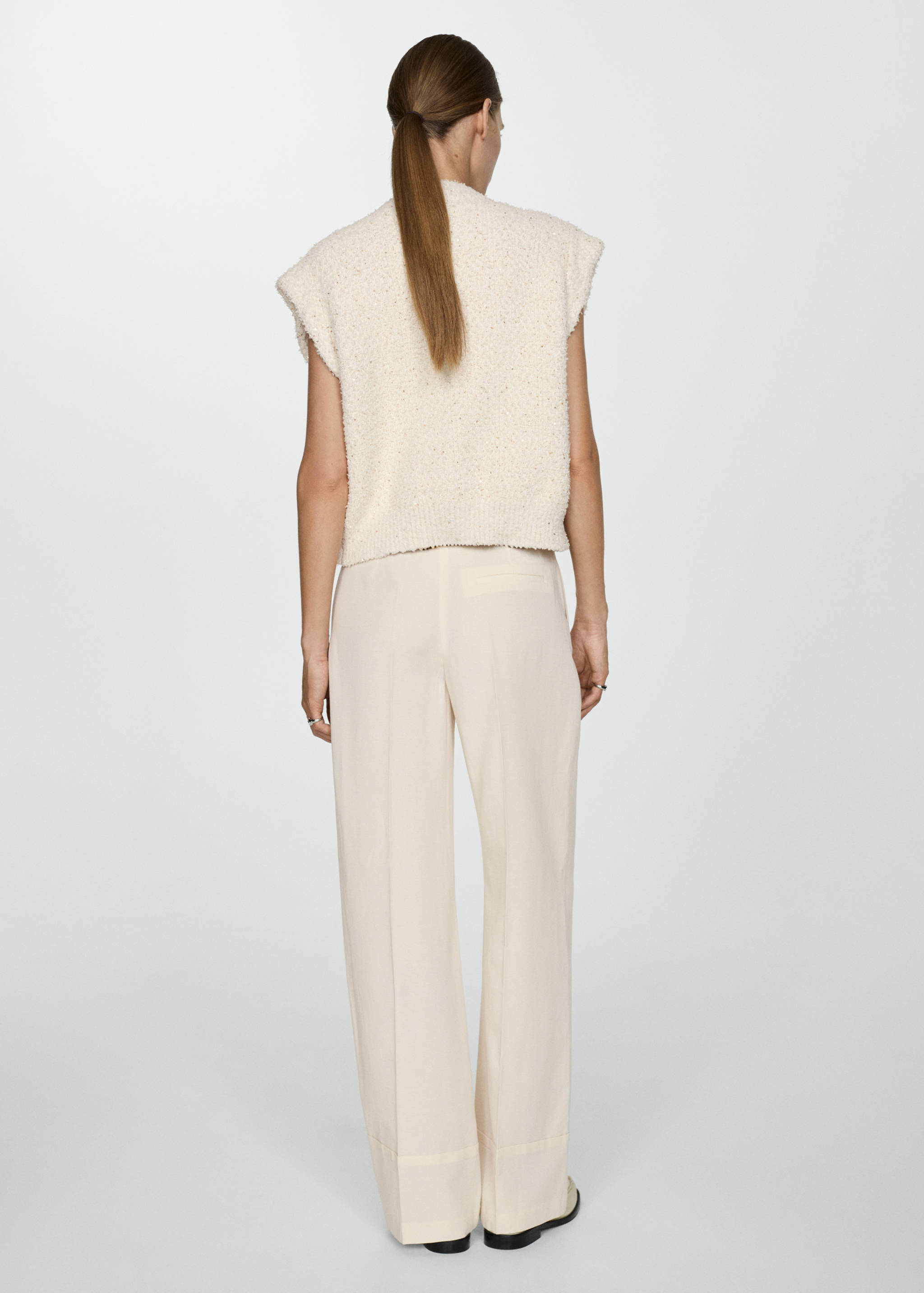 Straight lyocell trousers - Reverse of the article