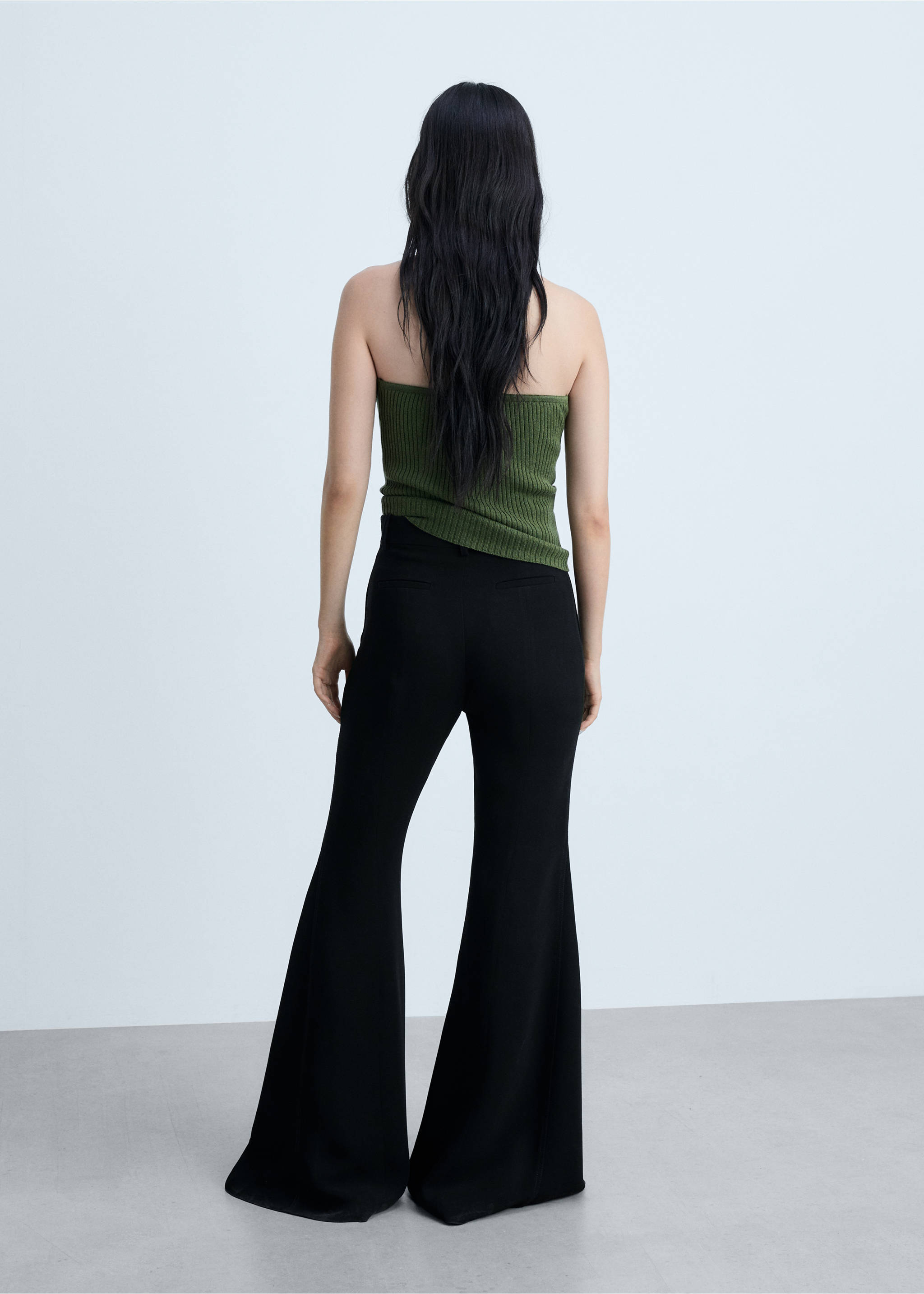 Maxi-flared pants - Reverse of the article, Black. Ref: 77004798-00.