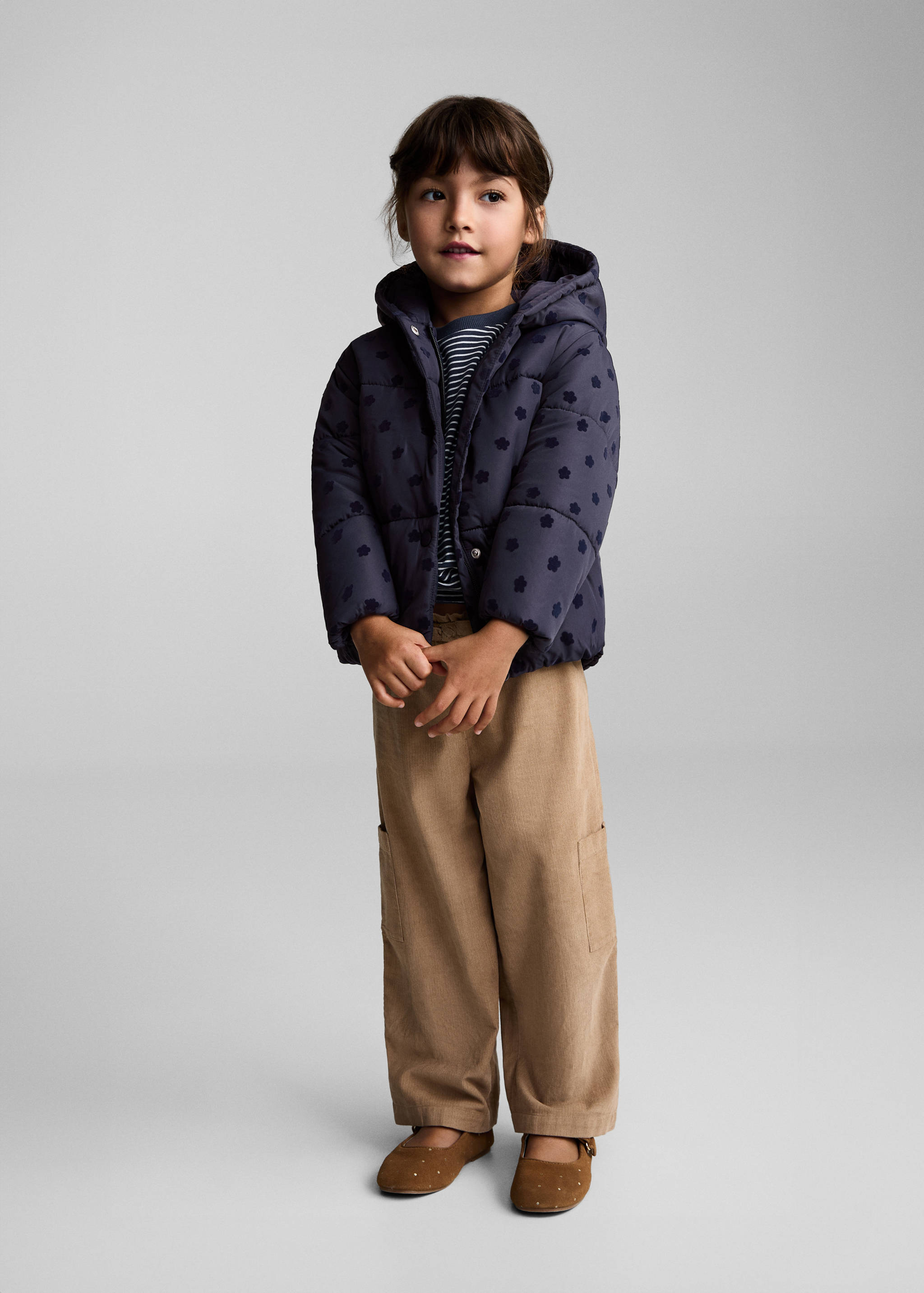 Anorak acolchado estampado floral - Plano general